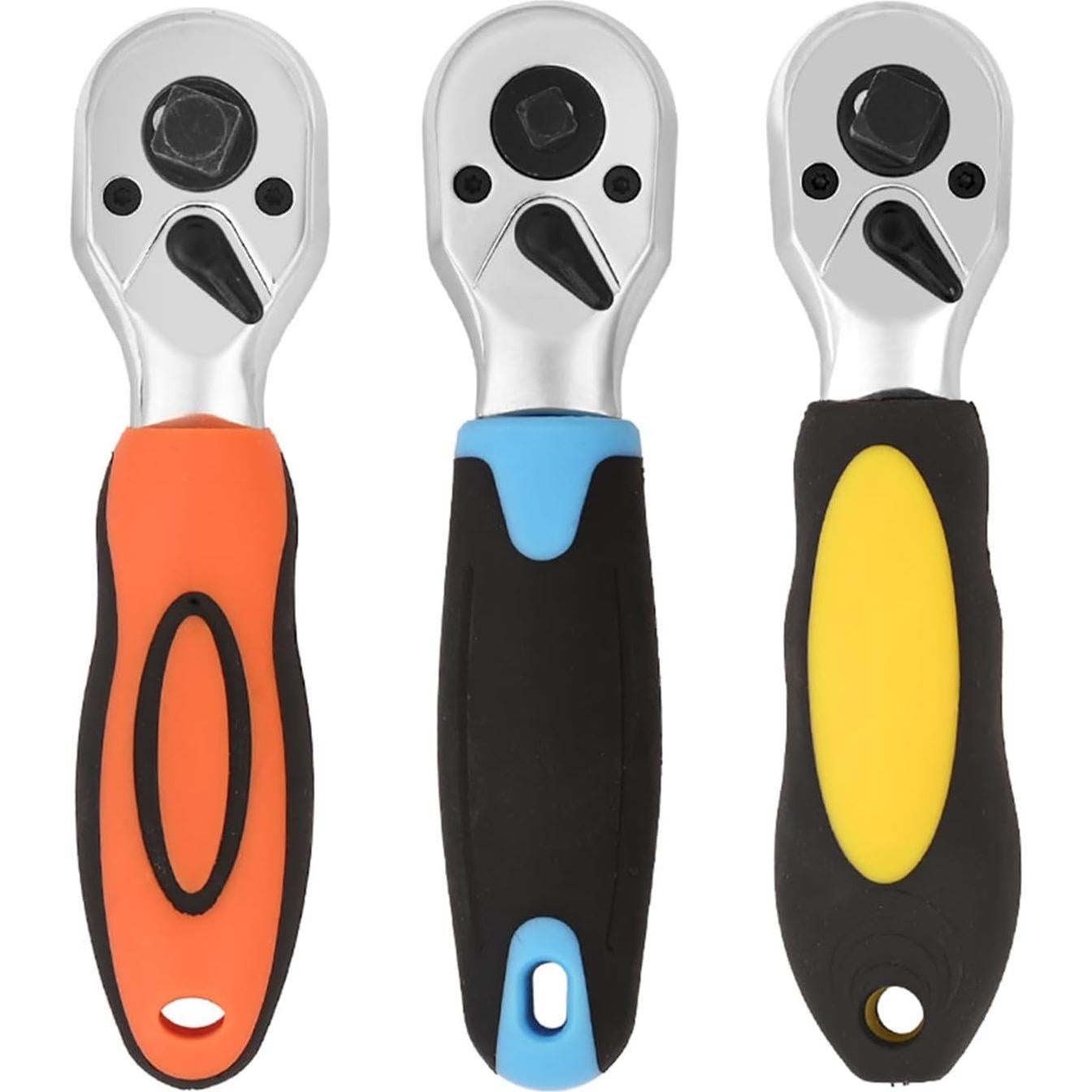 Llave de Carraca Muloo Doble Cabeza 72 Dientes Amarillo