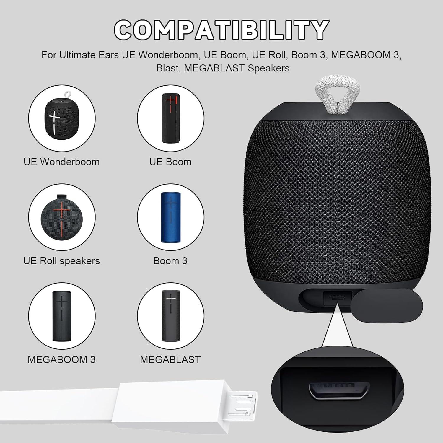 Cable de Carga USB Lusgawer para Ultimate Ears UE Boom Blanco