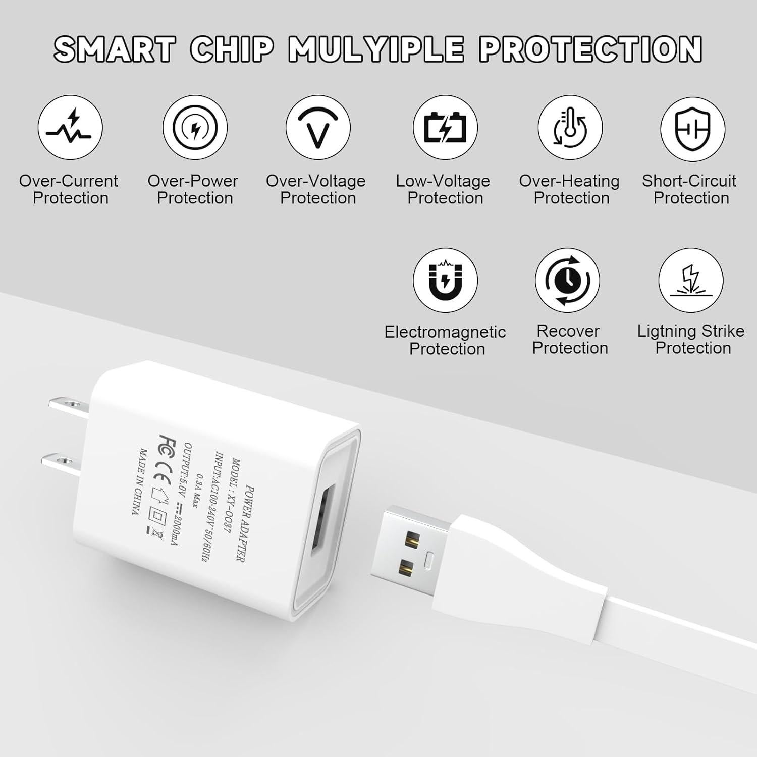 Cable de Carga USB Lusgawer para Ultimate Ears UE Boom Blanco