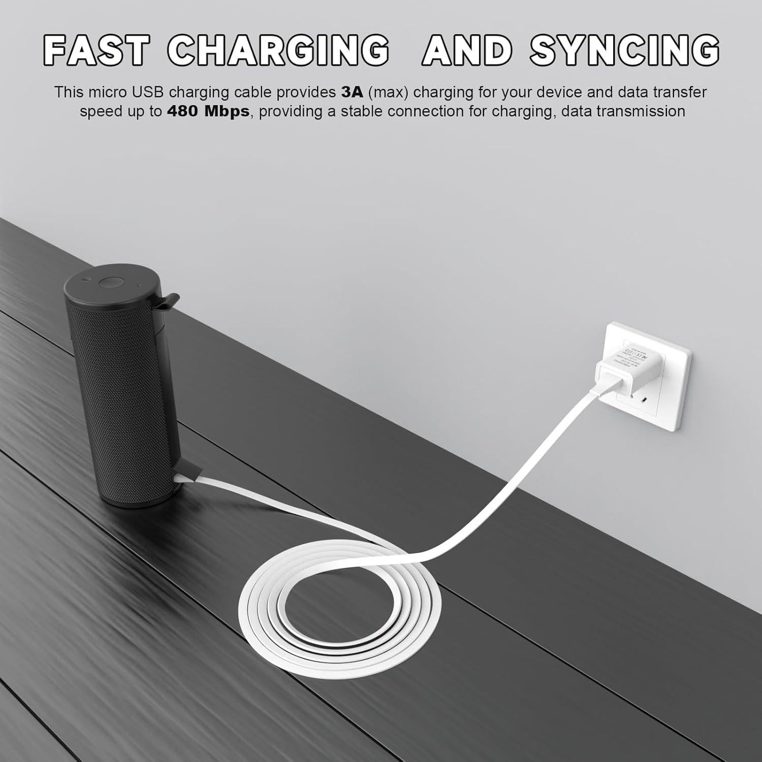 Cable de Carga USB Lusgawer para Ultimate Ears UE Boom Blanco