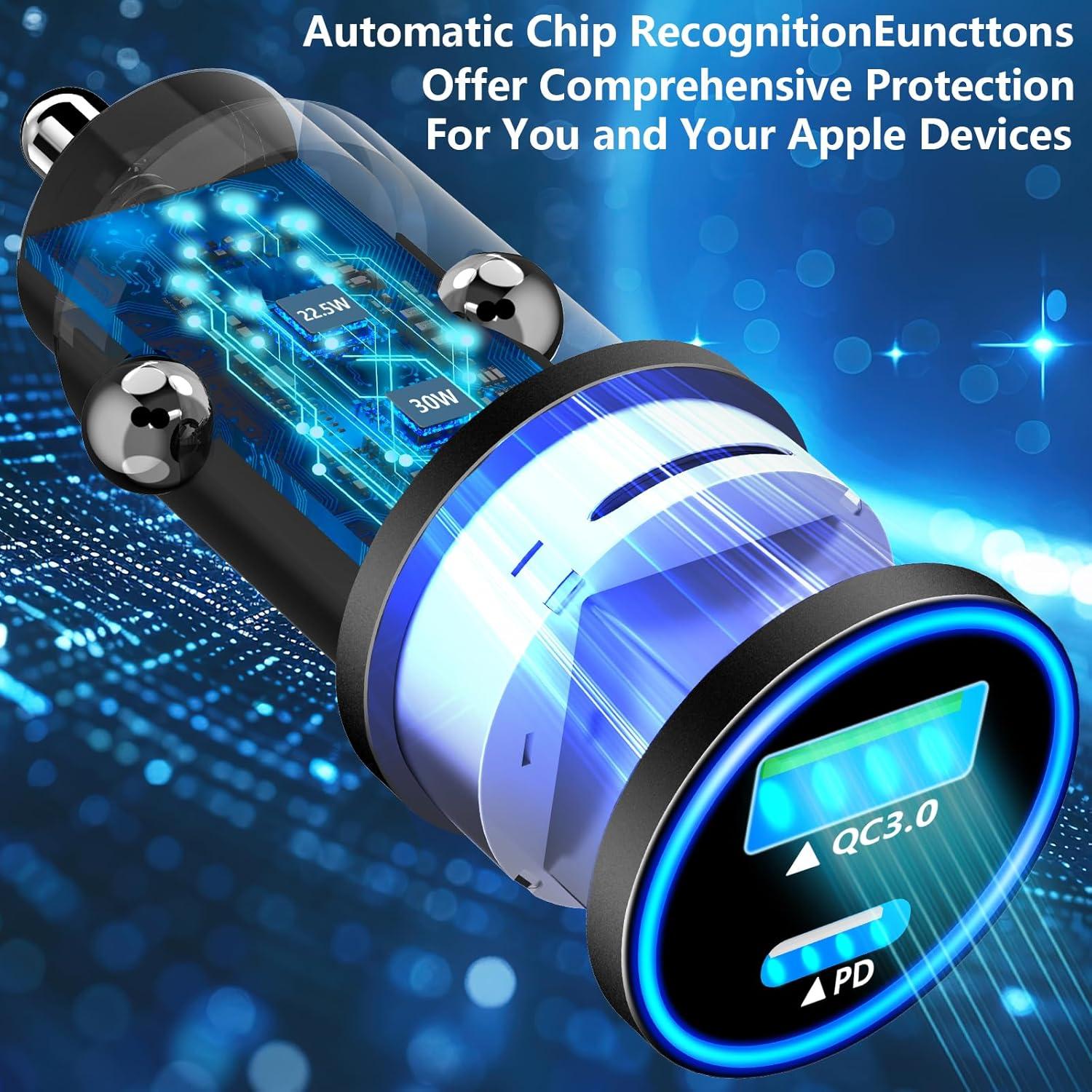 Cargador de coche USB-C KYOHAYA 52.5W MFi para iPhone 17