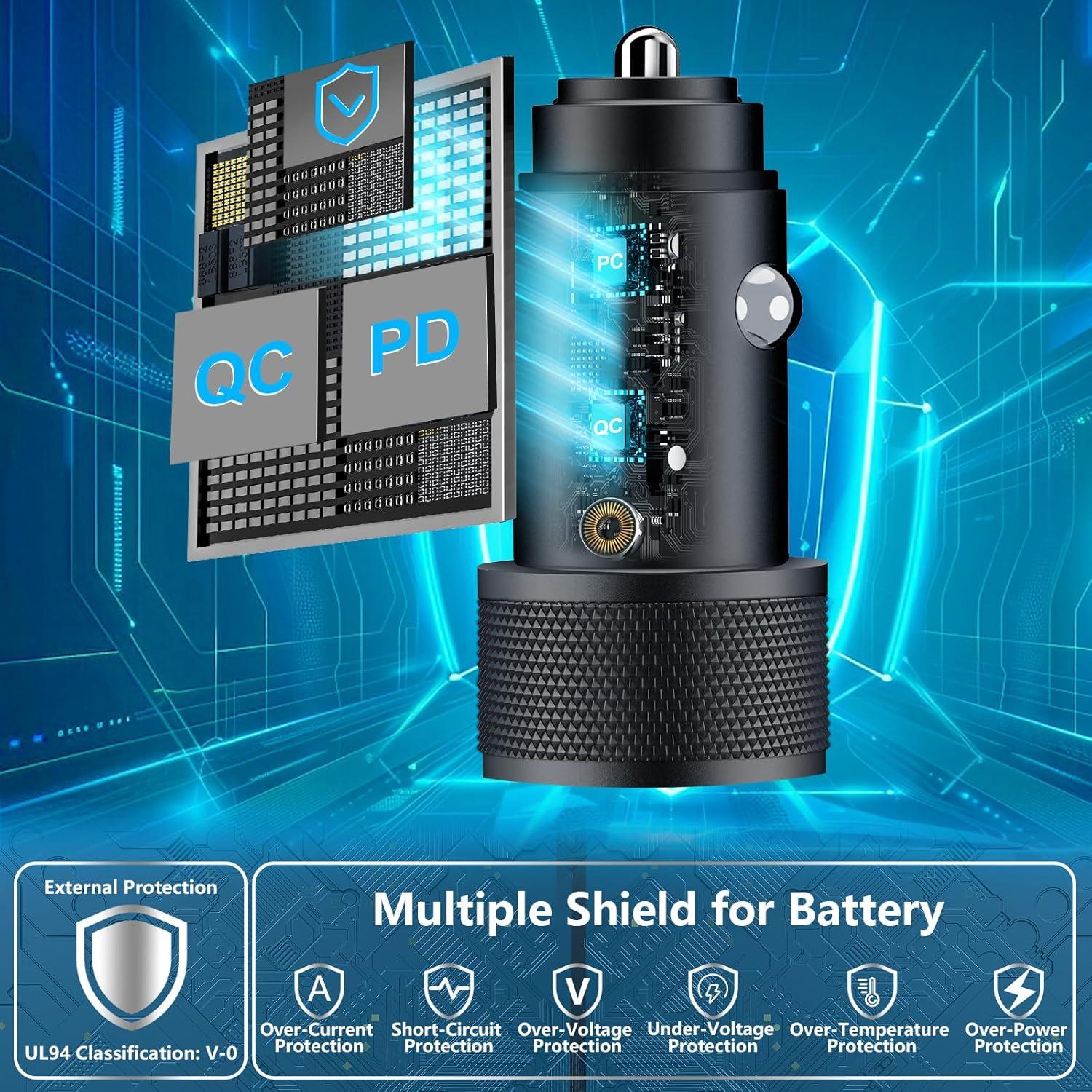 Cargador de coche USB-C KYOHAYA 52.5W MFi para iPhone 17