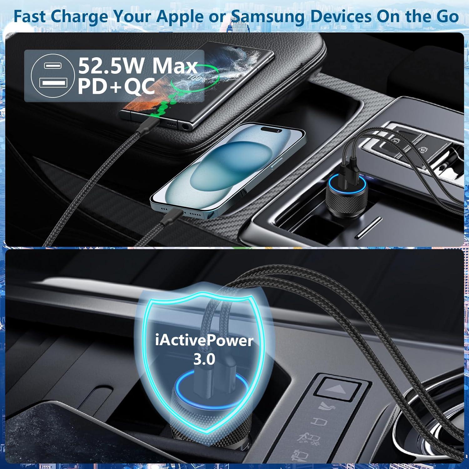 Cargador de coche USB-C KYOHAYA 52.5W MFi para iPhone 17