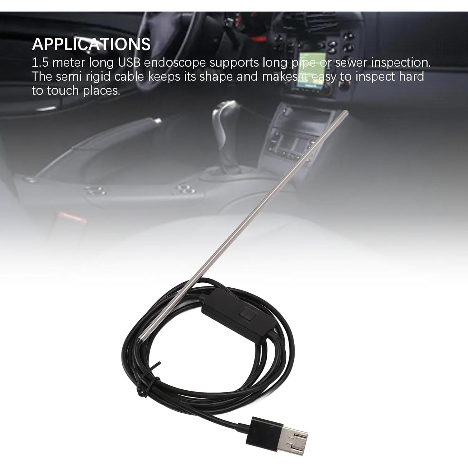 Endoscopio Industrial Sunicon 1.5m IP67 3 en 1 con 6 LEDs