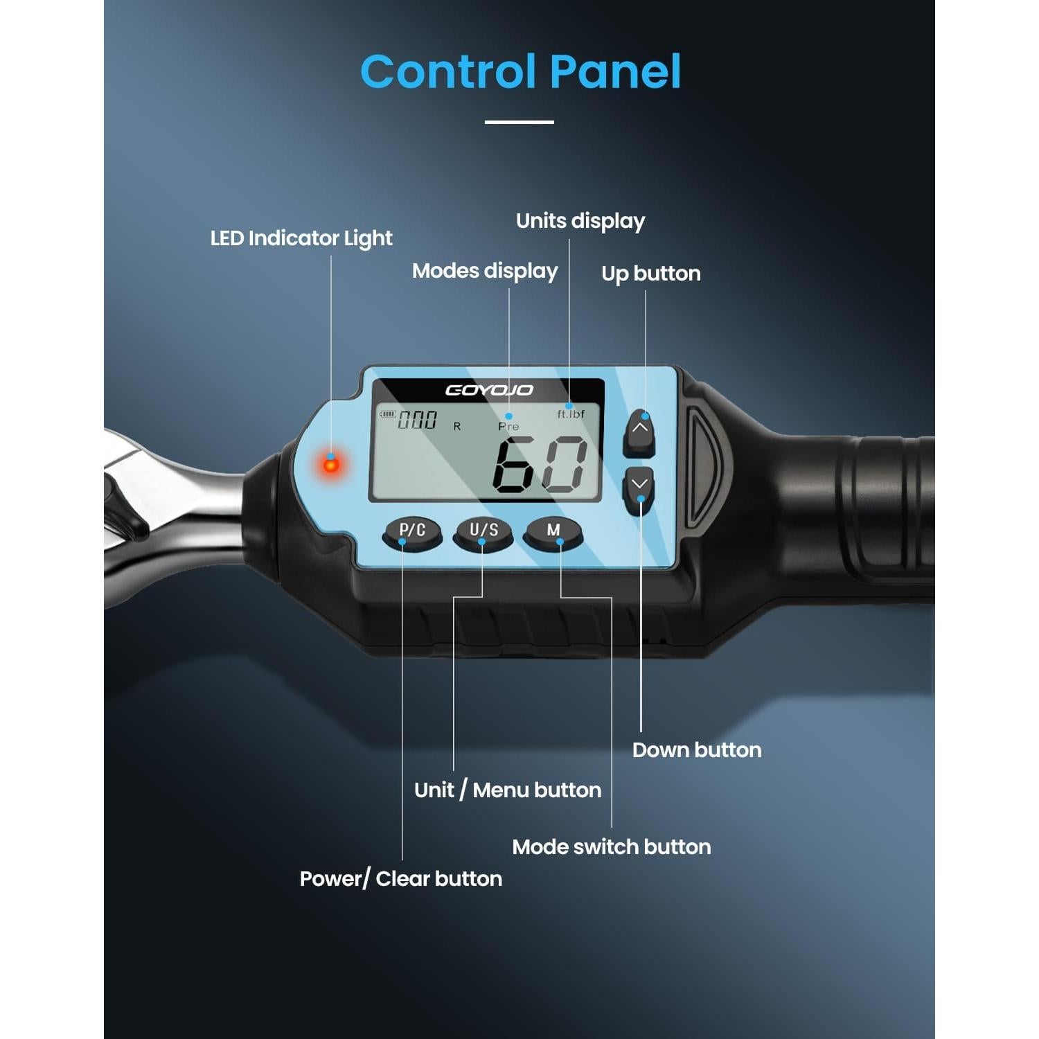 Llave de Torque Digital GOYOJO 1/4" 1-10Nm Alta Precisión