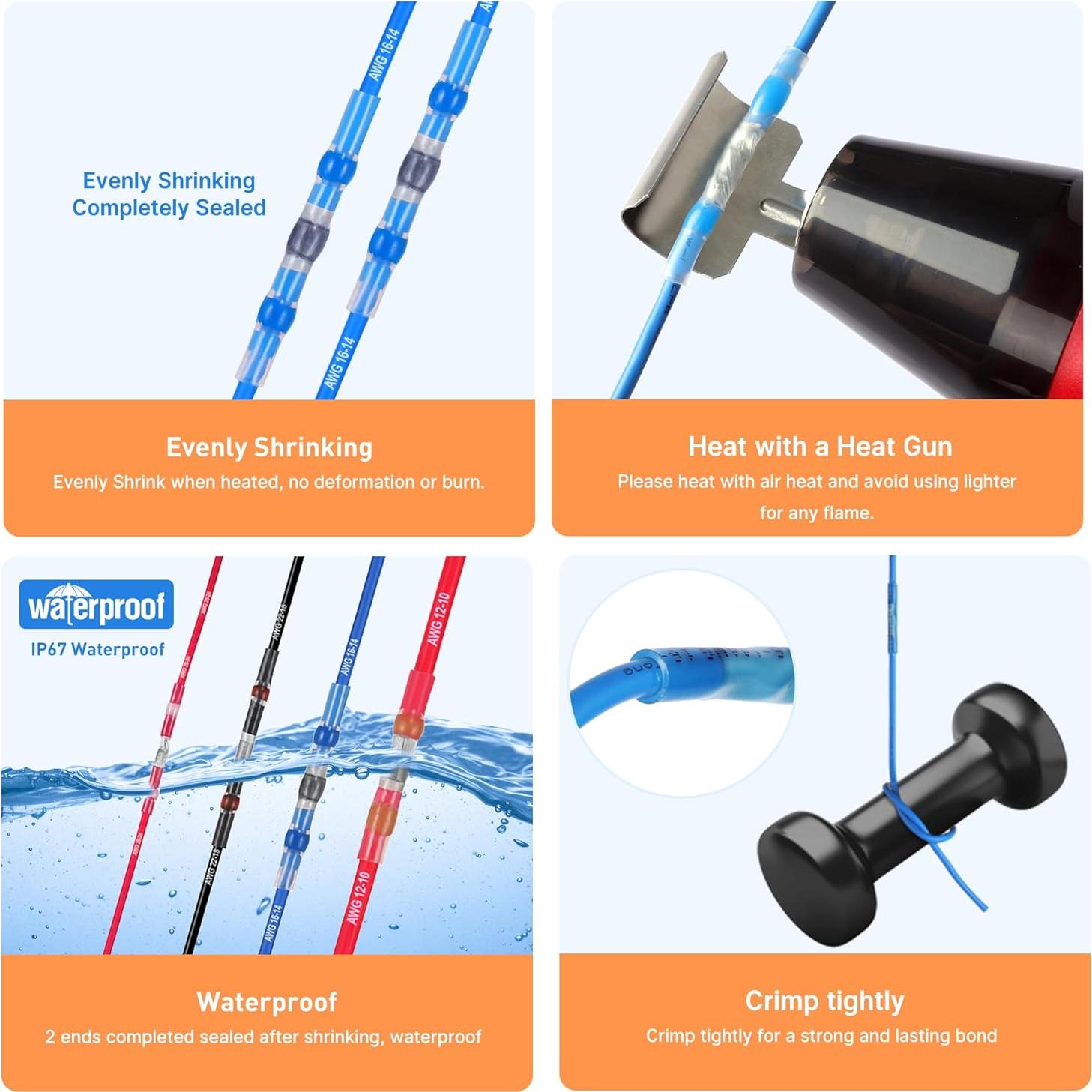 Kit de Conectores de Soldadura Termoretráctil Kuject 2000PCS