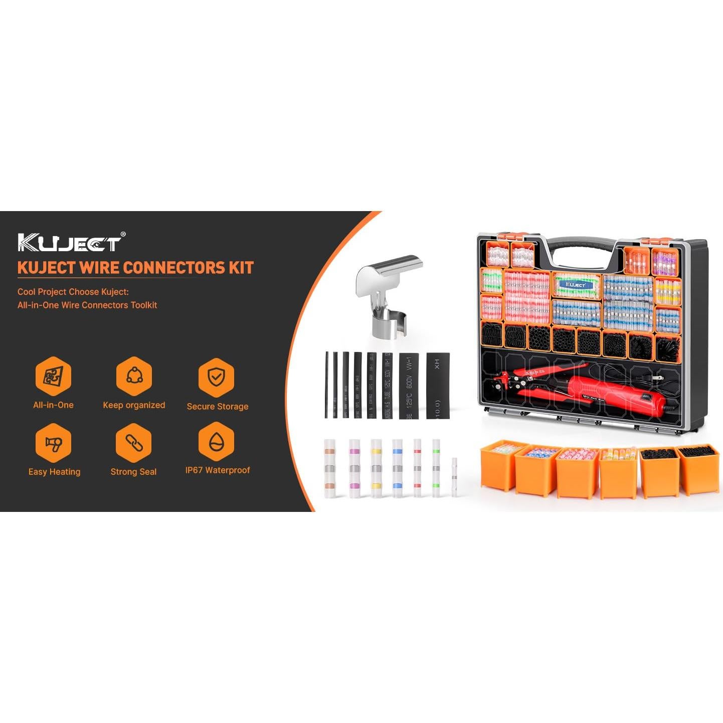Kit de Conectores de Soldadura Termoretráctil Kuject 2000PCS