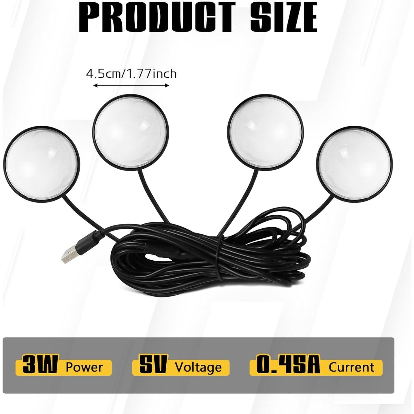 Luces LED para Interior de Automóvil Wuyaoyao Azul 4 en 1