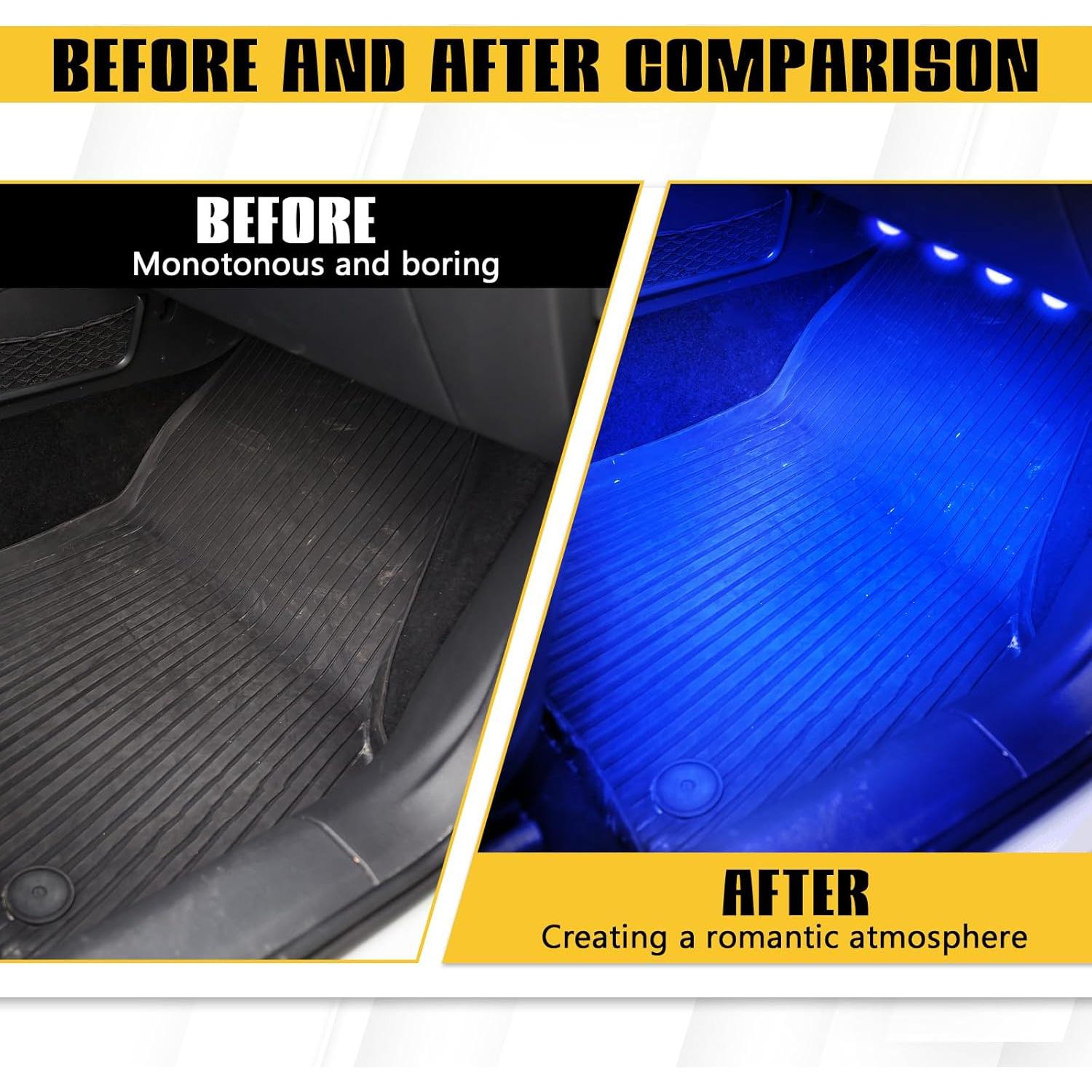 Luces LED para Interior de Automóvil Wuyaoyao Azul 4 en 1