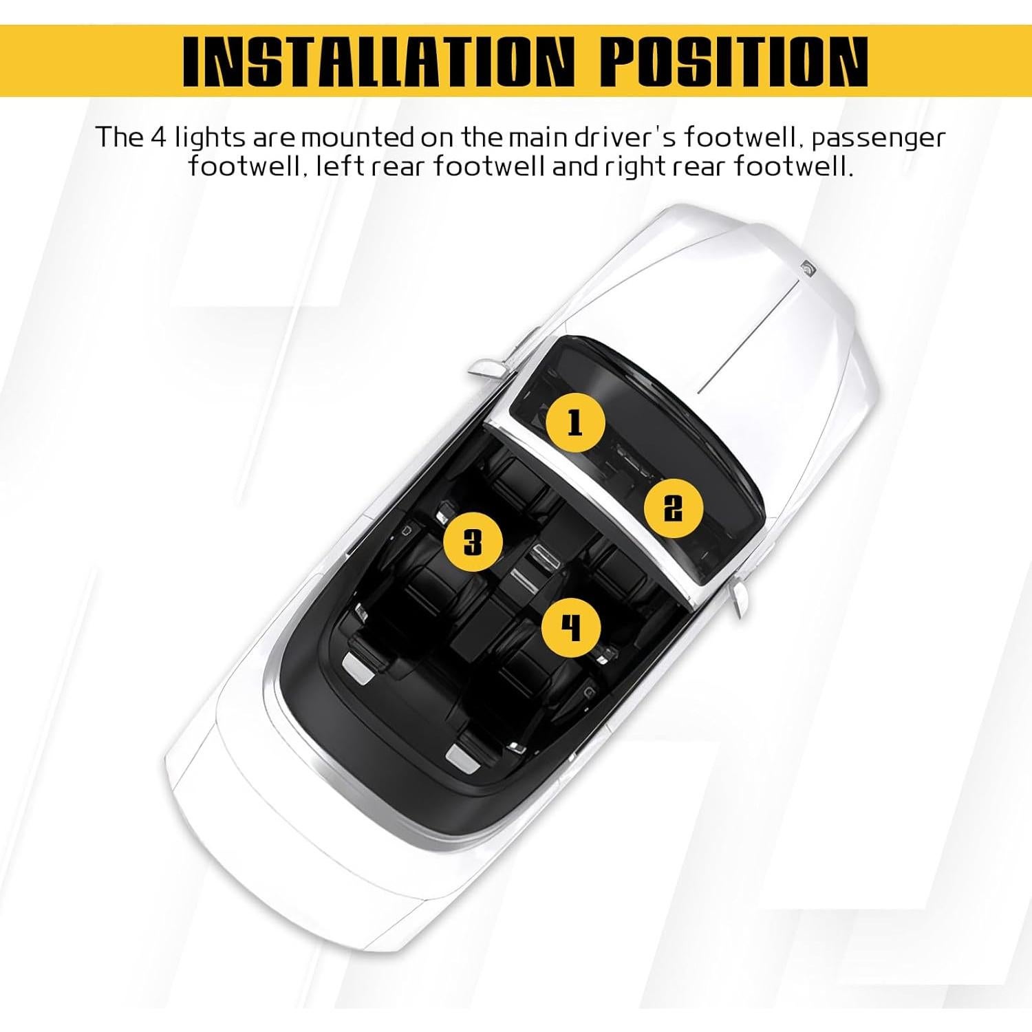 Luces LED para Interior de Automóvil Wuyaoyao Azul 4 en 1