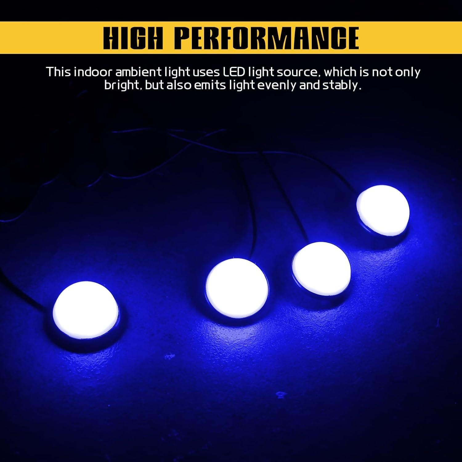 Luces LED para Interior de Automóvil Wuyaoyao Azul 4 en 1