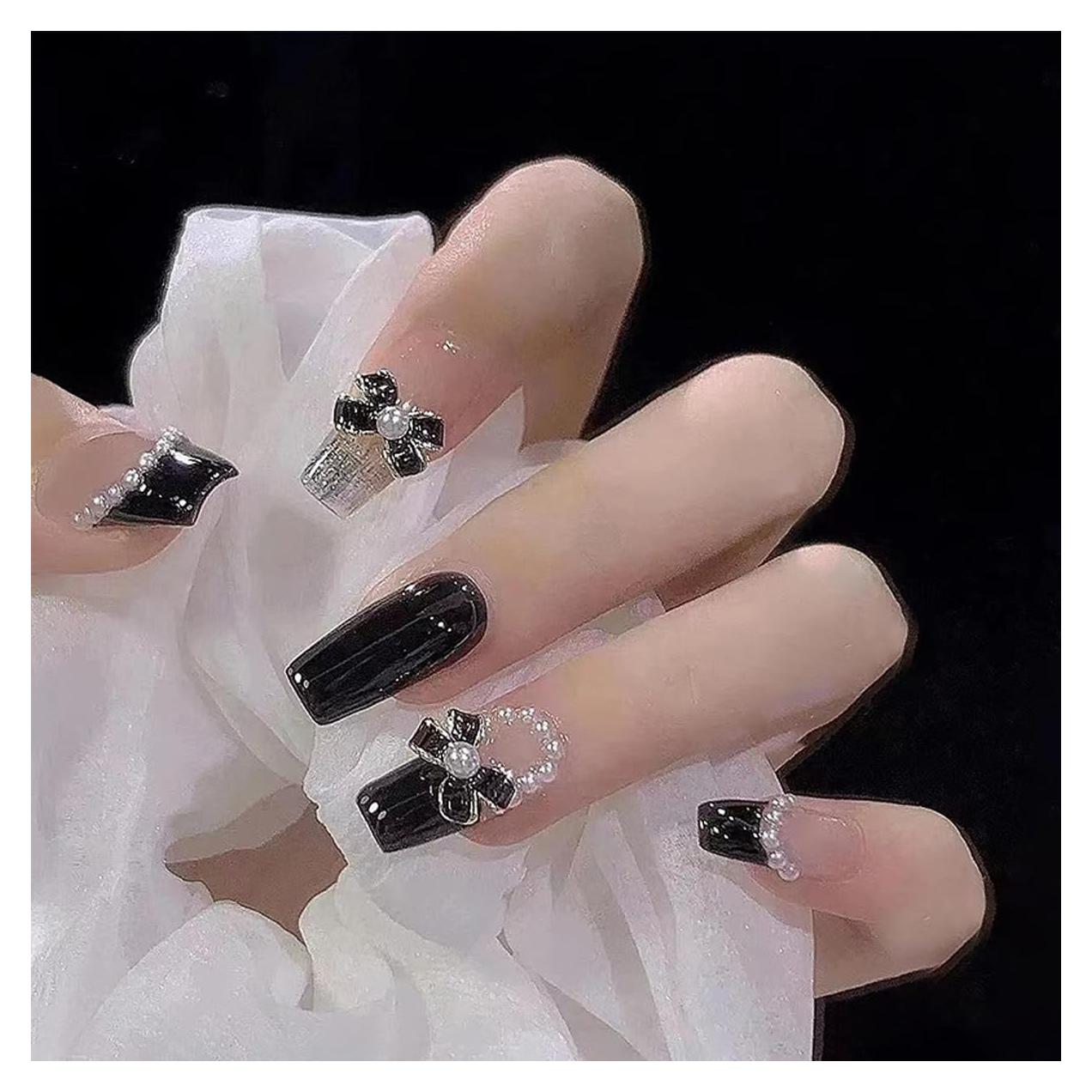 24 Uñas Postizas Francesas YKZFUI Reutilizables Acrílico