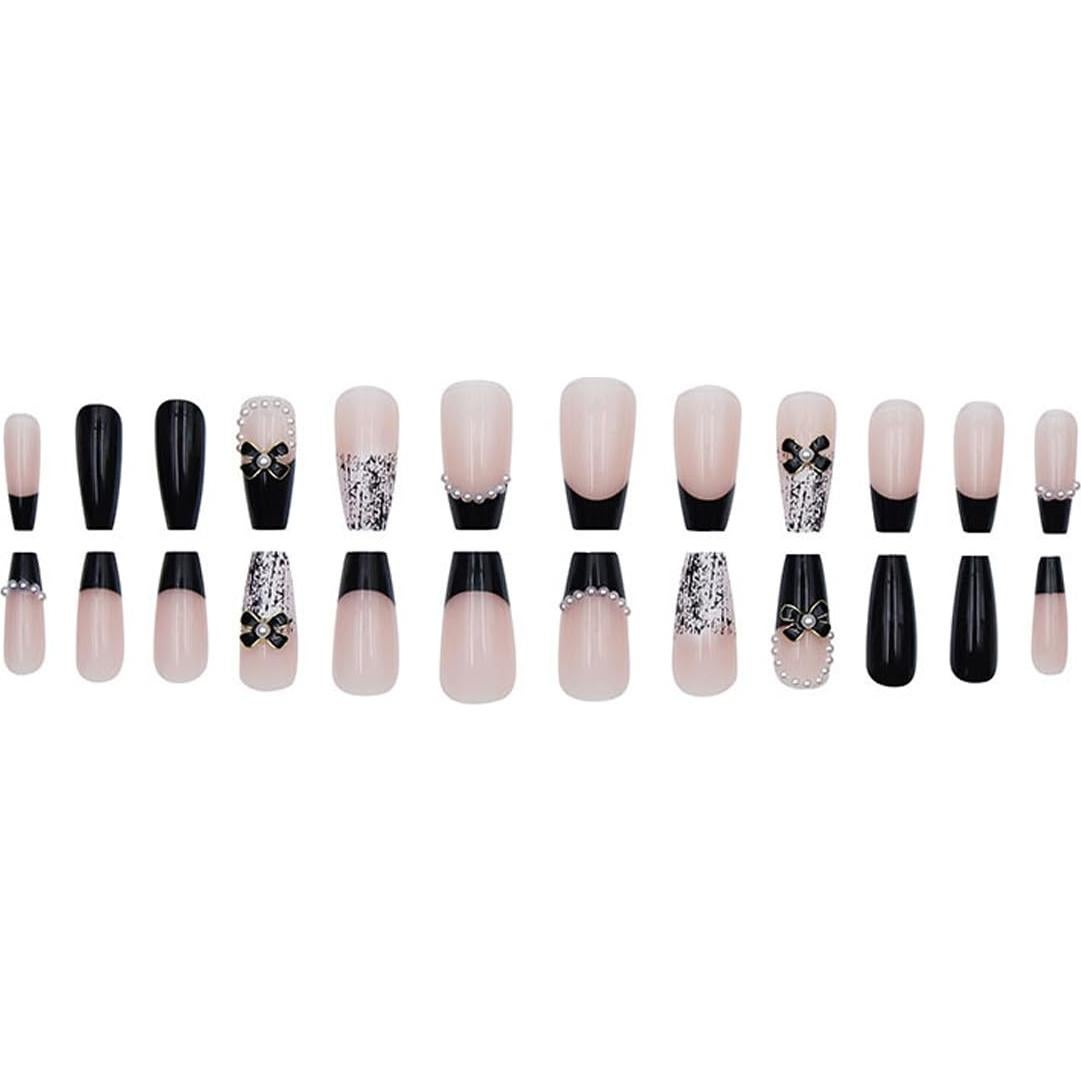 24 Uñas Postizas Francesas YKZFUI Reutilizables Acrílico