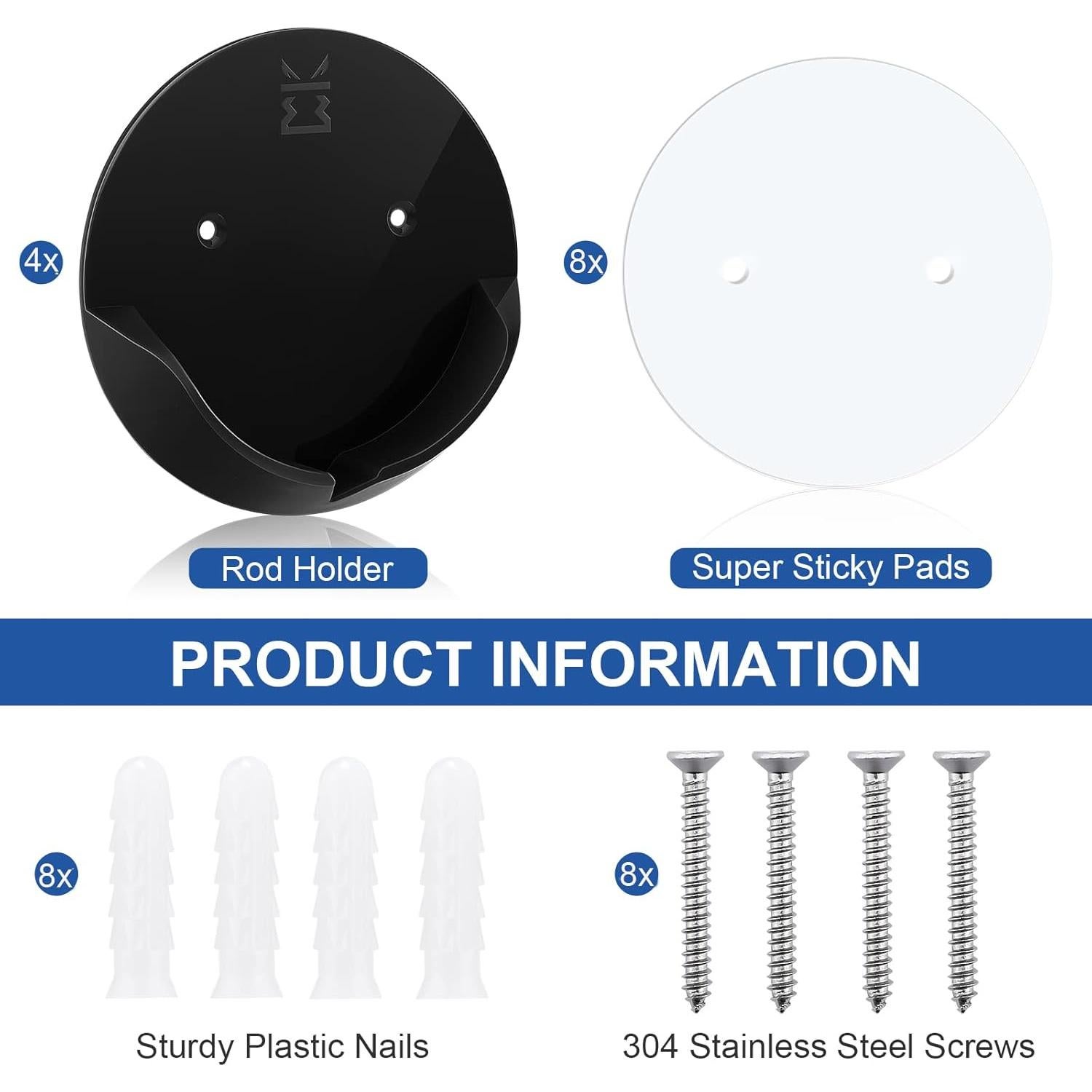 Soporte de Varilla de Cortina de Ducha Ajiaguo - Adhesivo y Tornillos