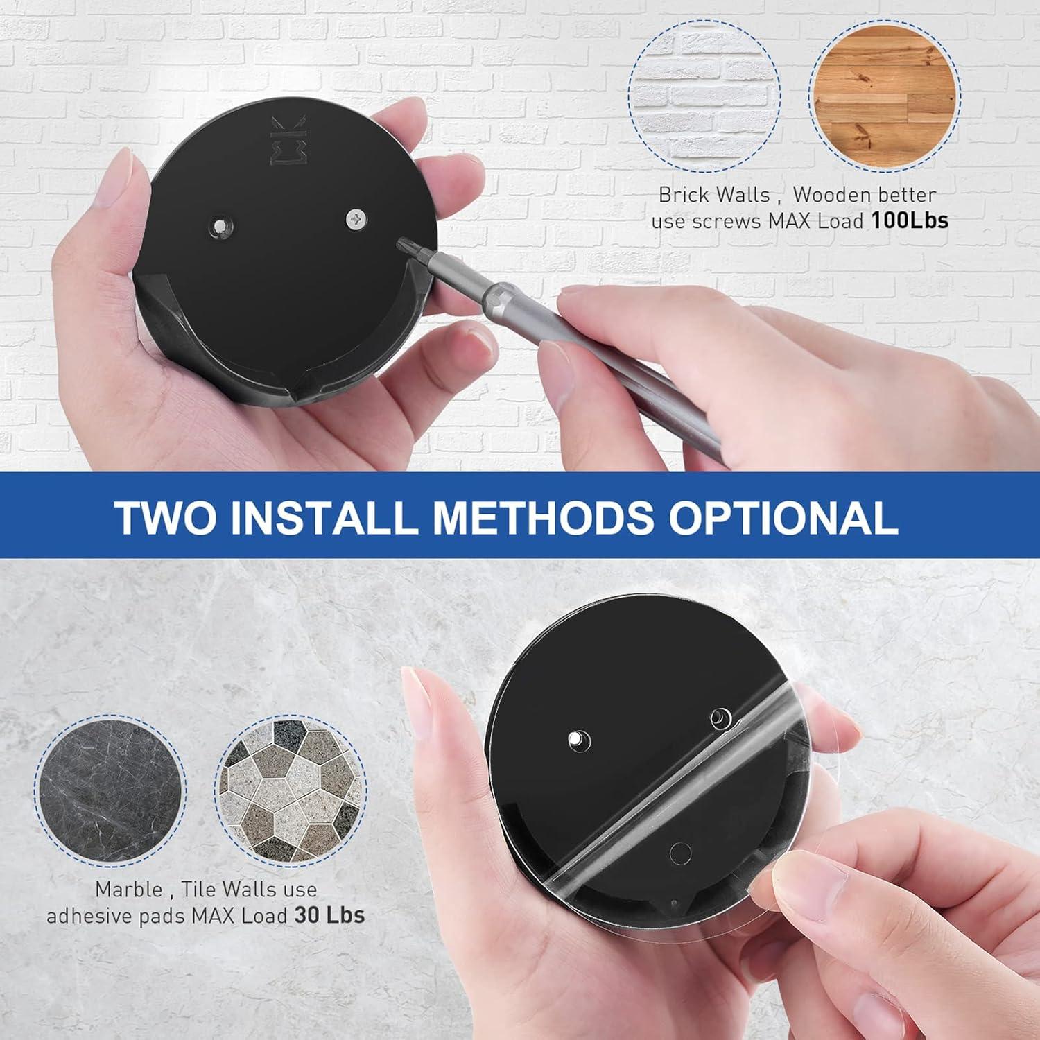 Soporte de Varilla de Cortina de Ducha Ajiaguo - Adhesivo y Tornillos