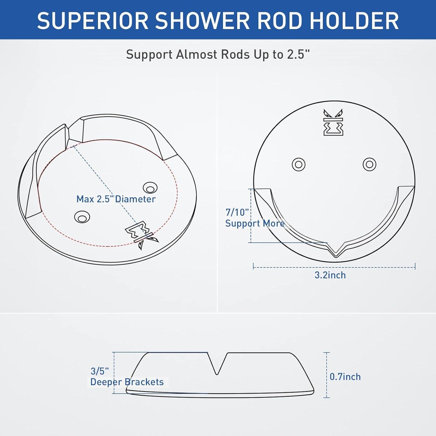 Soporte de Varilla de Cortina de Ducha Ajiaguo - Adhesivo y Tornillos