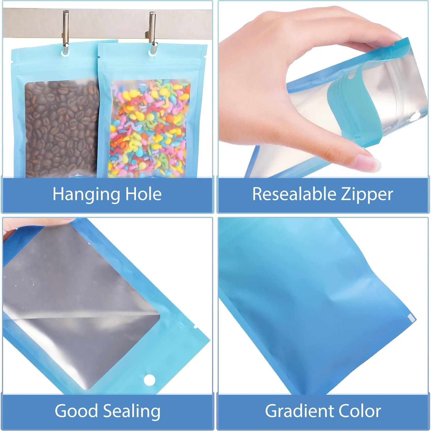 Bolsas Reutilizables Mylar FUNFERY 100 Pcs 6.9x9.9cm Azul