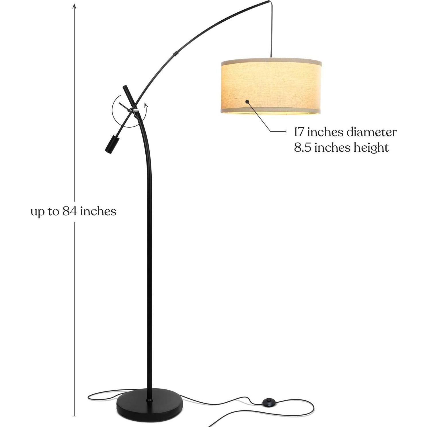 Lámpara de Pie LED Brightech Grayson Ajustable Negra 9.5W