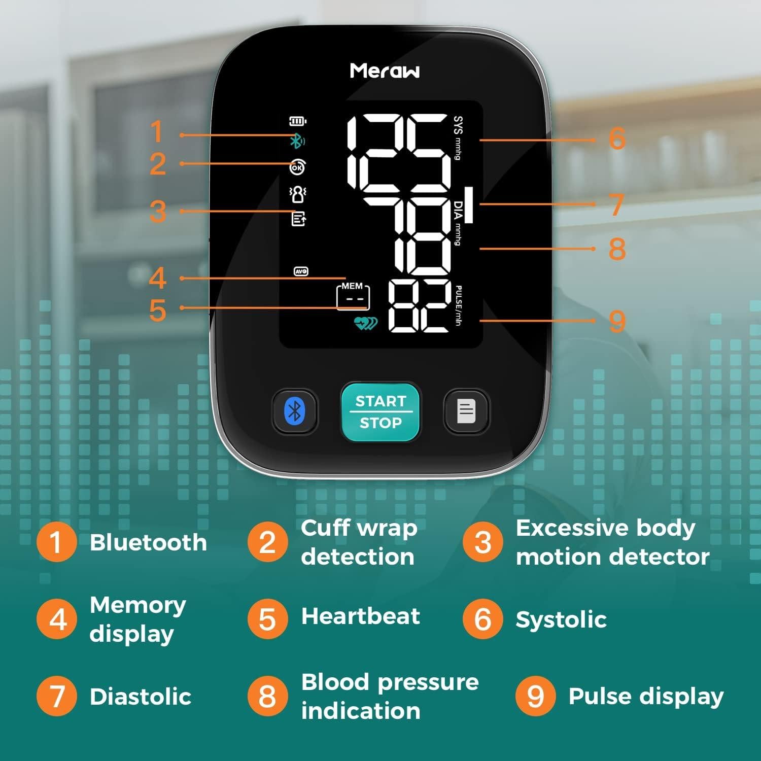 Monitor de Presión Arterial Meraw Cedar Negro con App 2023