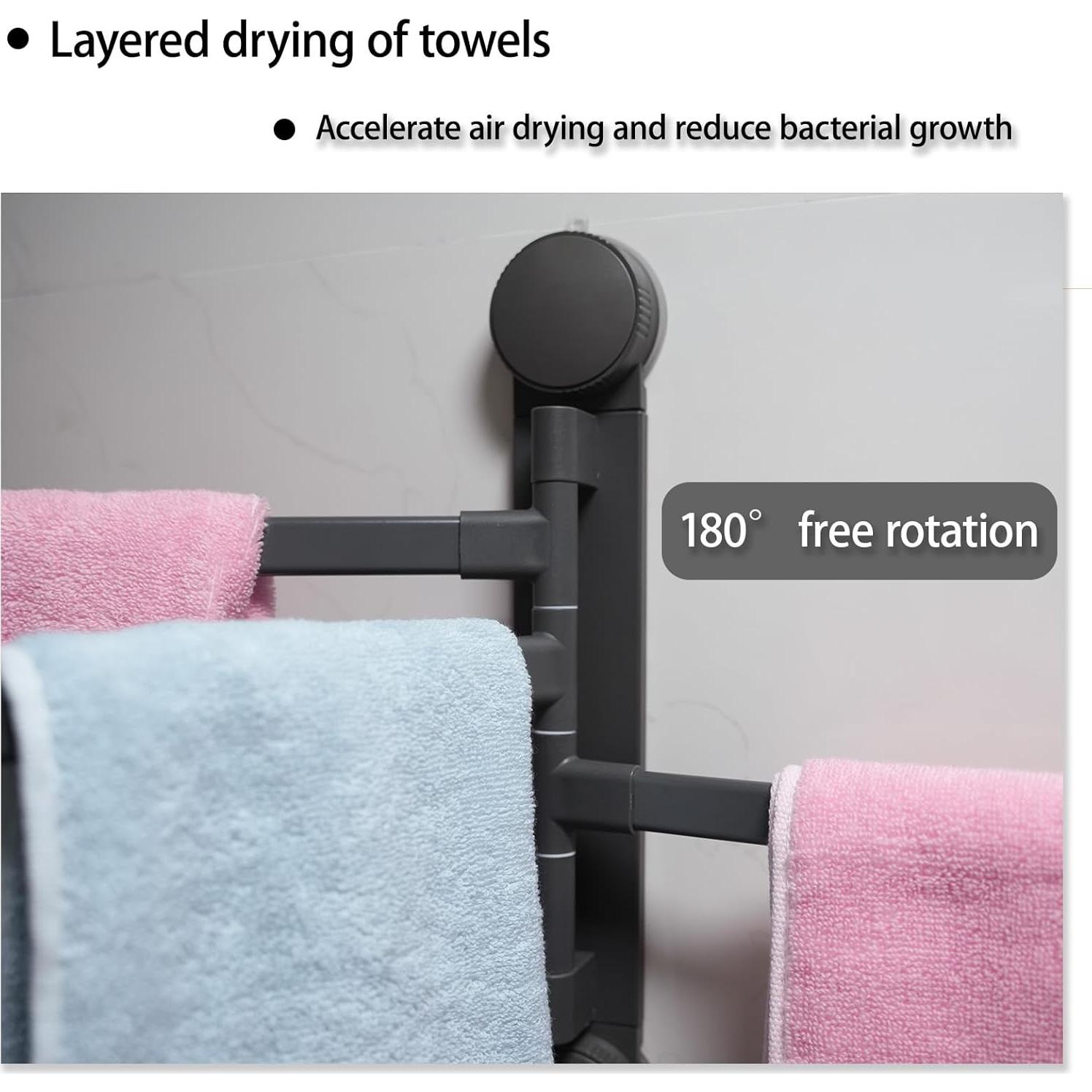 Soporte para Toallas con Ventosa FCWVP - Plegable Gris