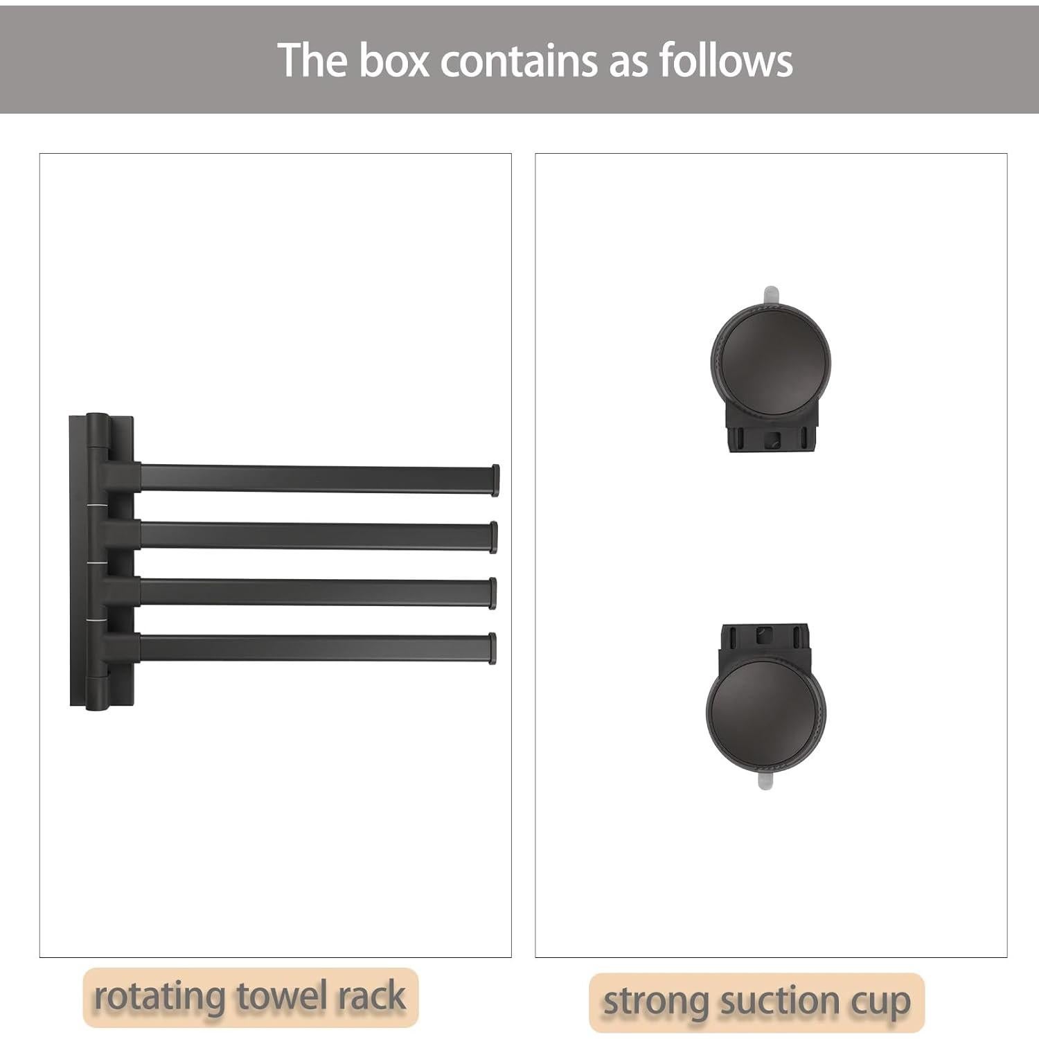 Soporte para Toallas con Ventosa FCWVP - Plegable Gris