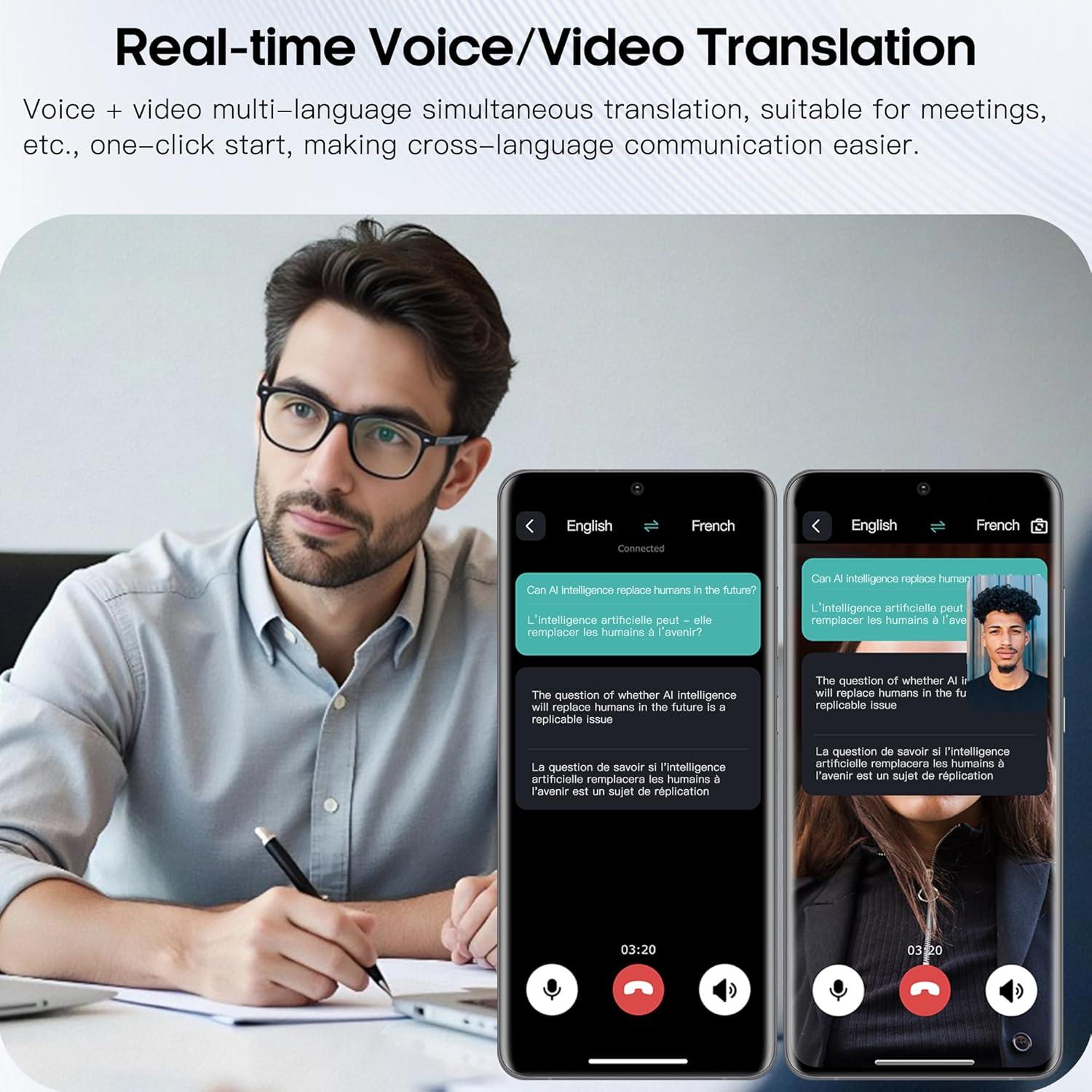 Gafas Inteligentes de Traducción AI Hellibito - Bluetooth 6.0 UV400