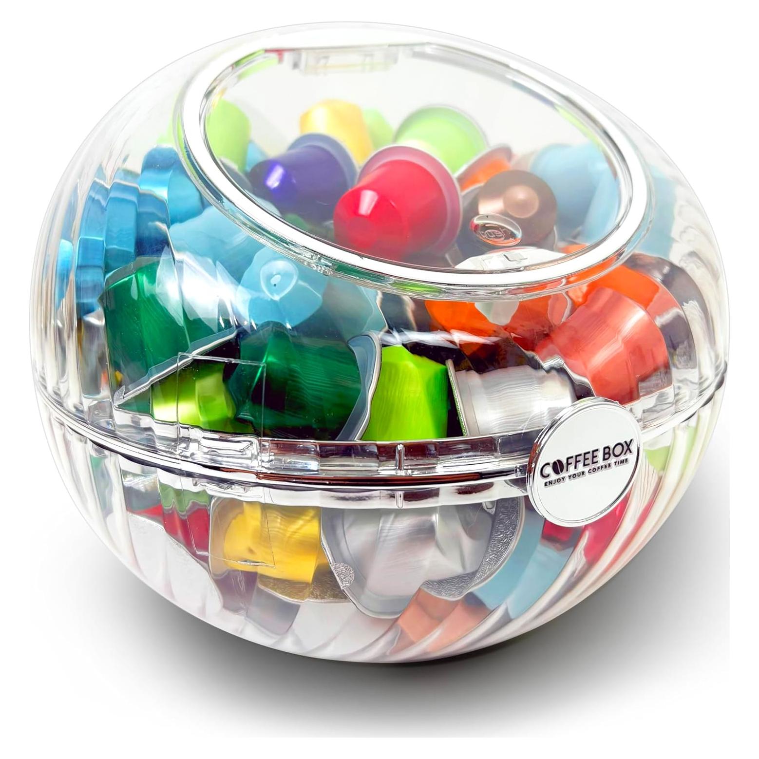 Large Capacity K Cup Holder Organizer with Lid - Clear Coffee Pod Storage for Kitchen Counter and Office Desktop, Coffee Bar Accessories ＆Decor