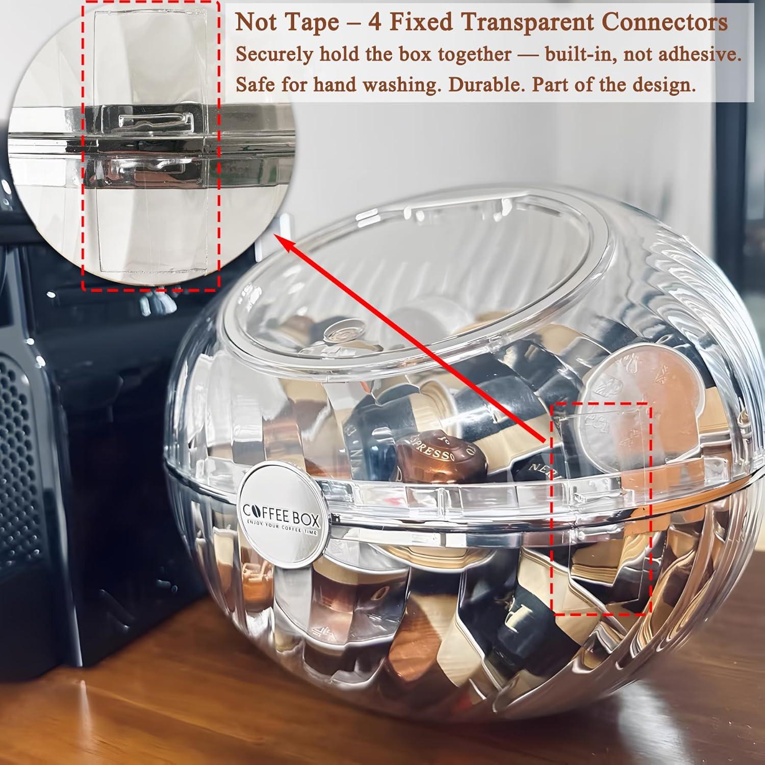 Large Capacity K Cup Holder Organizer with Lid - Clear Coffee Pod Storage for Kitchen Counter and Office Desktop, Coffee Bar Accessories ＆Decor