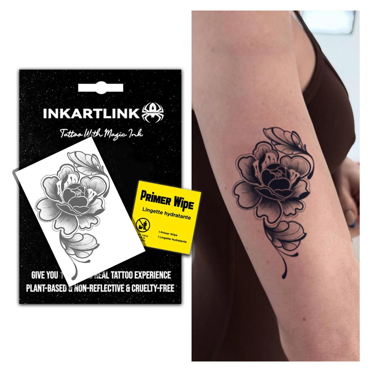 Tatuaje Semipermanente INKARTLINK Flor Oscura Impermeable