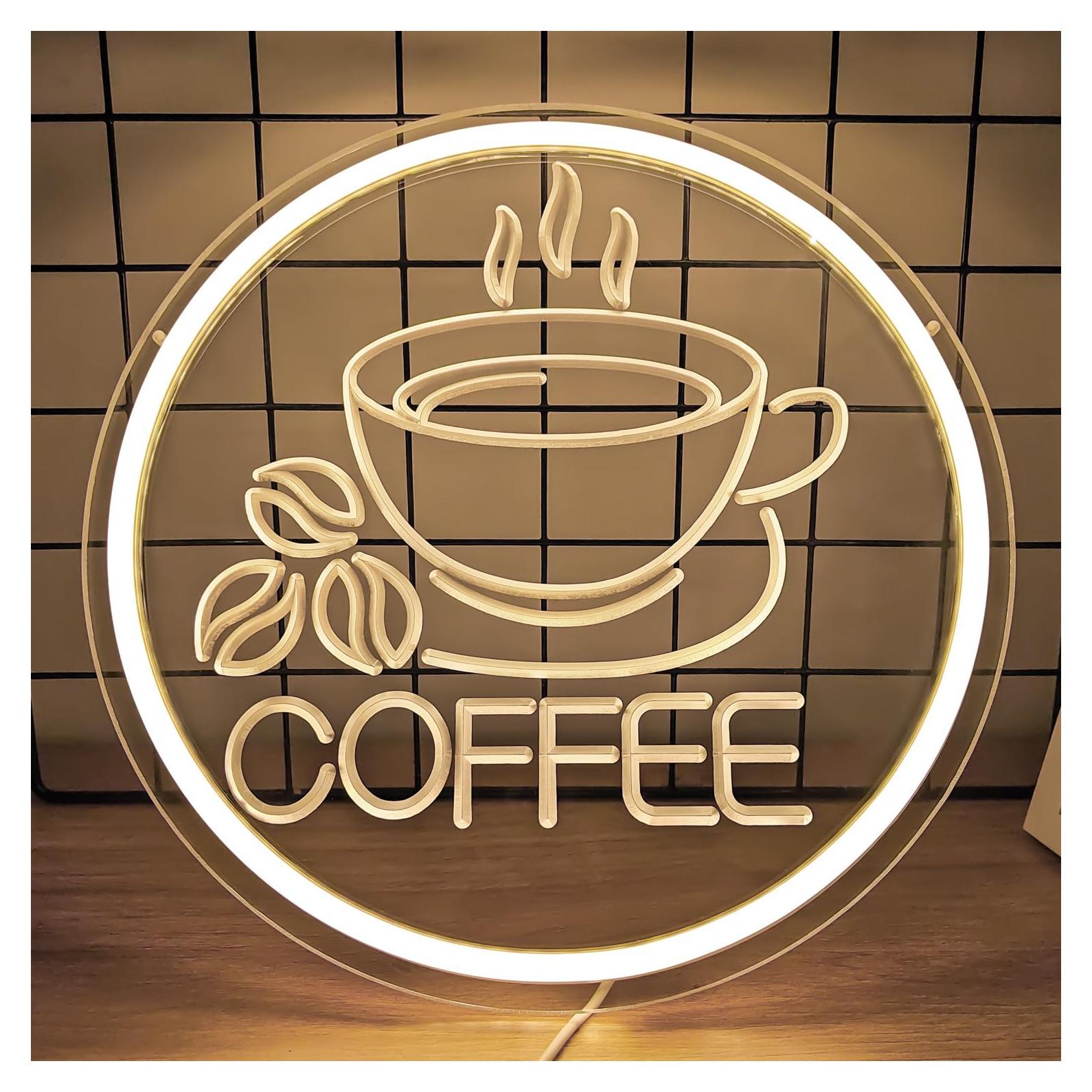 Luz de Neón LED para Pared Café JanHune 29cm Regulable