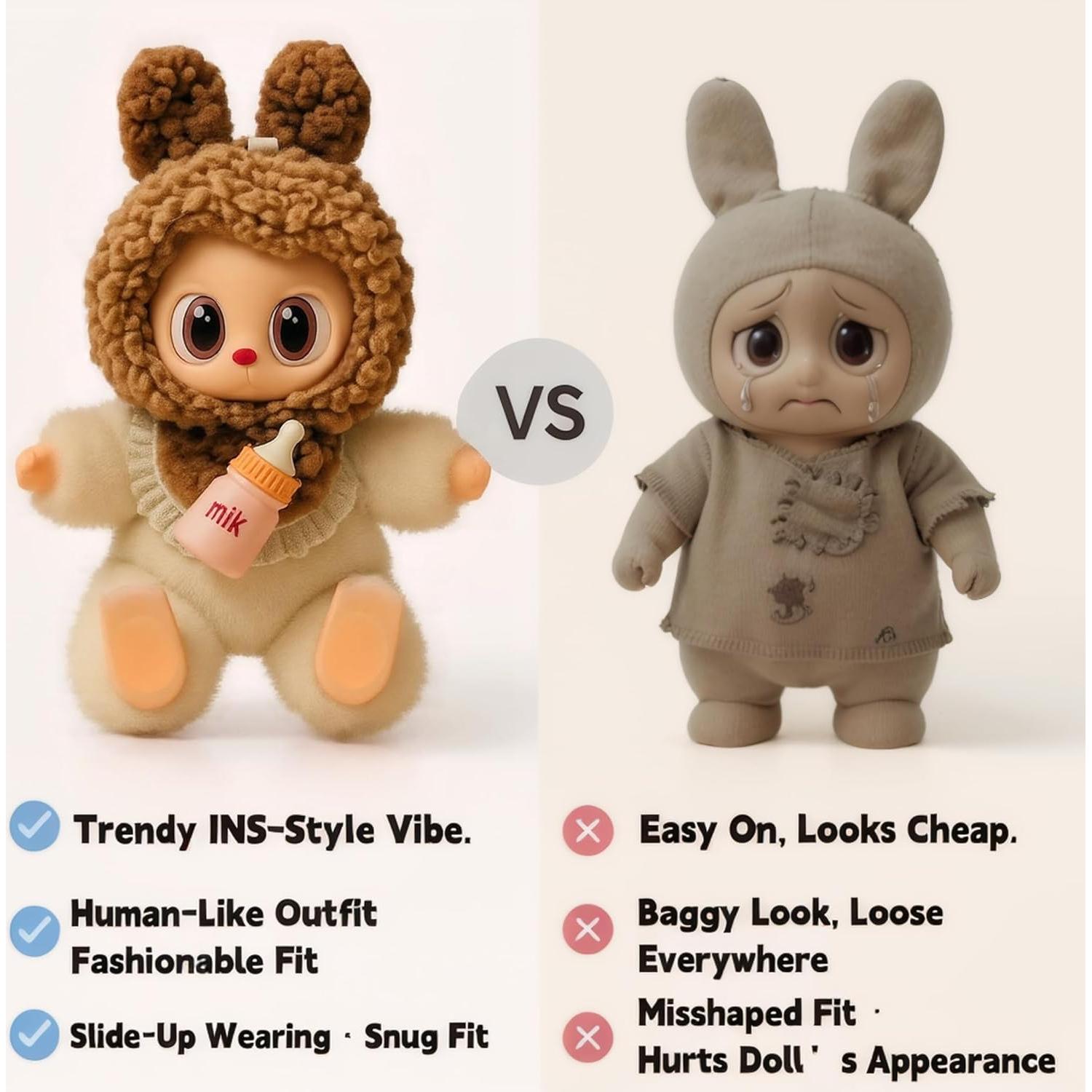 Conjunto de Capucha de Oso Marrón y Botella de Leche - GUYUE