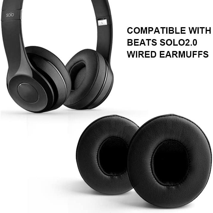 Almohadillas de Reemplazo Saipomor para Auriculares Beats Solo 2 - Negro