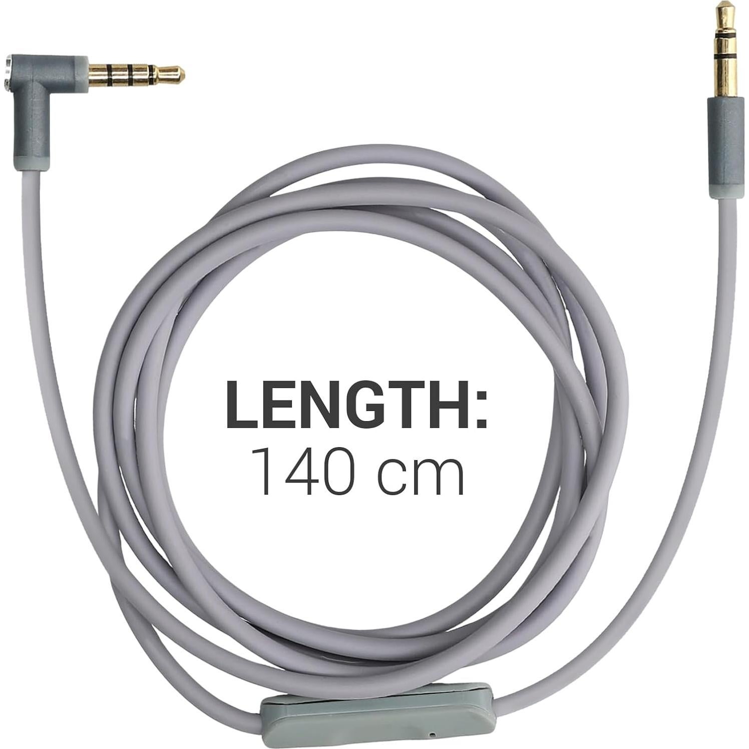 Cable de Auriculares kwmobile 140cm para Beats Studio y Solo - Gris