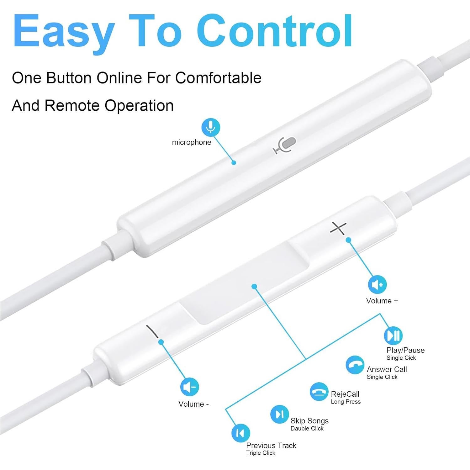 Auriculares con cable CLIPSUN 2 Paquetes con micrófono 3.5mm