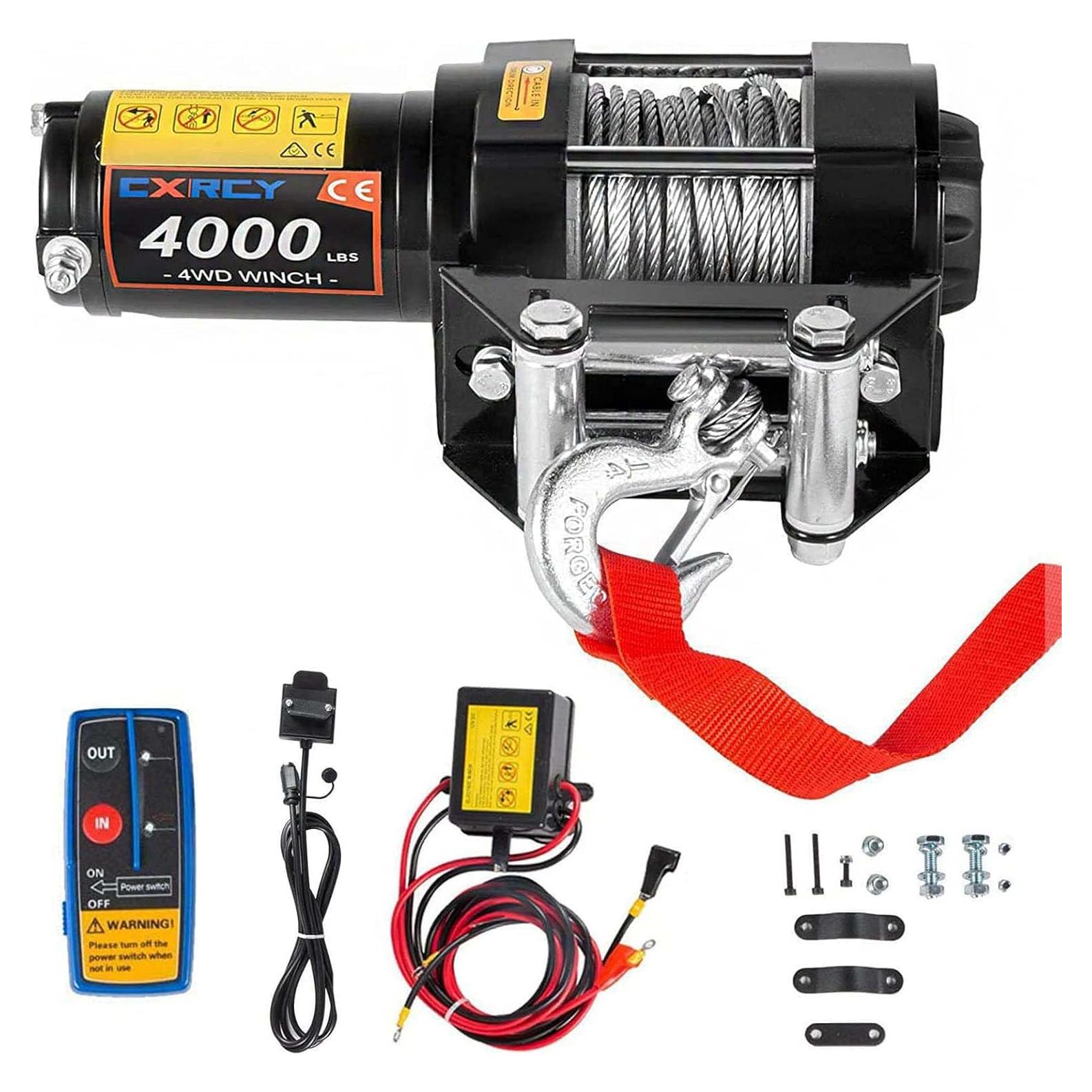 Cabrestante Eléctrico CXRCY 4000 lbs para ATV/UTV con Control Remoto