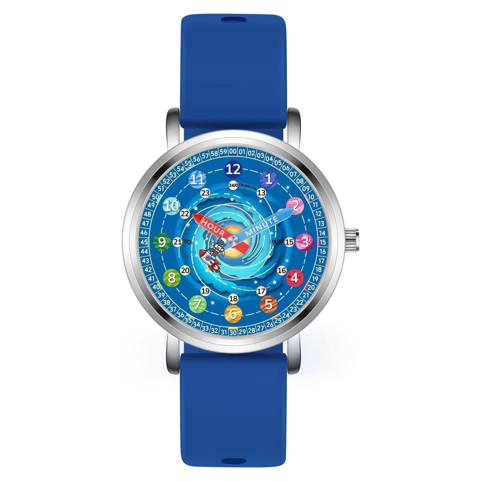 Reloj Analógico para Niños Kchss Astronauta Azul 7-12 Años