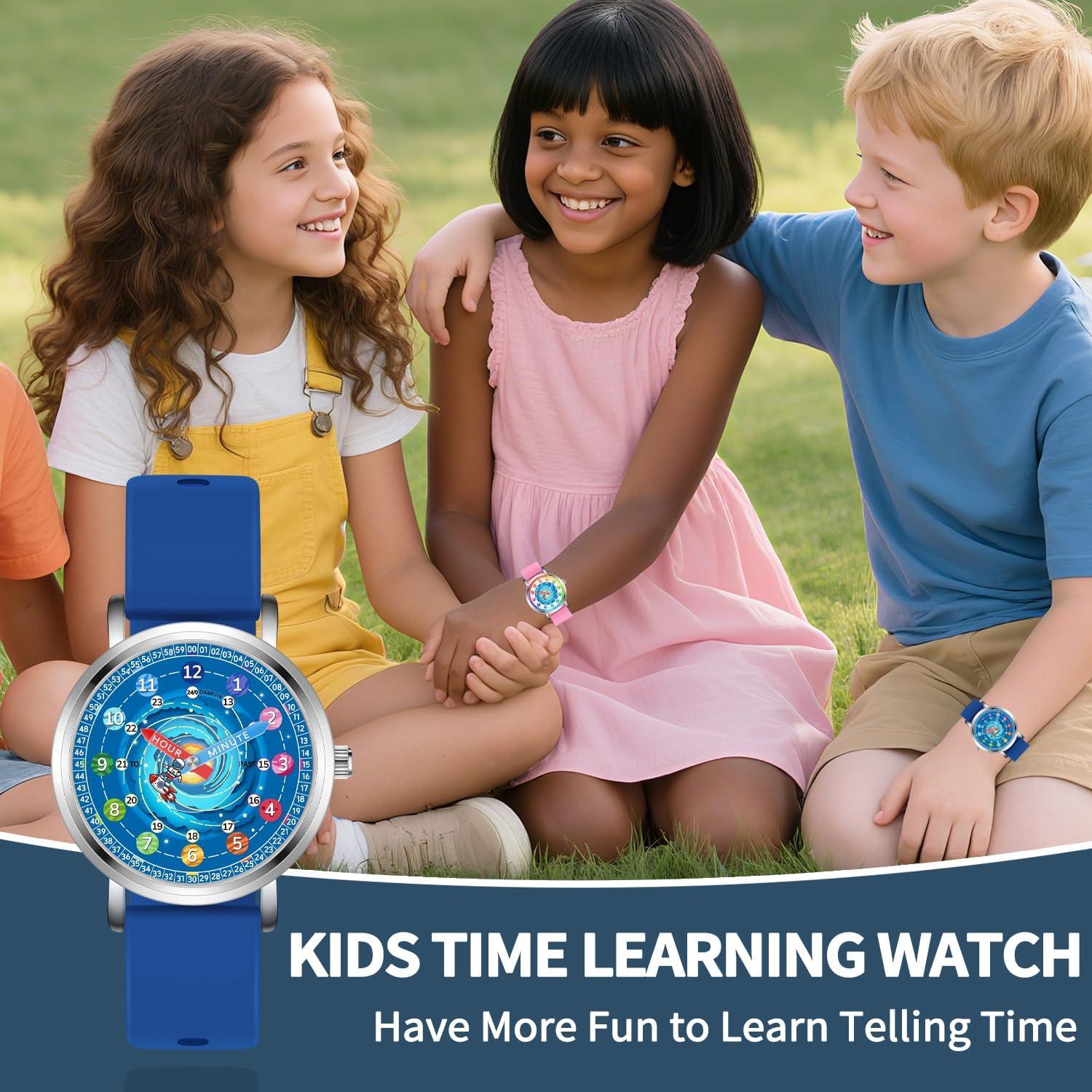 Reloj Analógico para Niños Kchss Astronauta Azul 7-12 Años