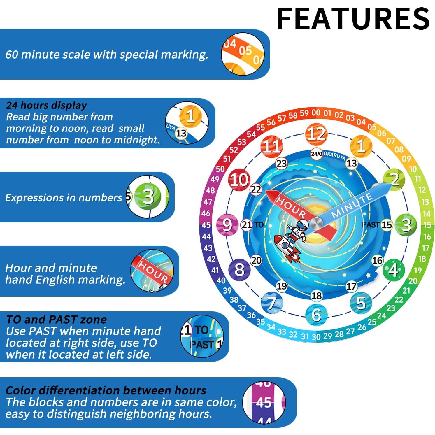Reloj Analógico para Niños Kchss Astronauta Azul 7-12 Años