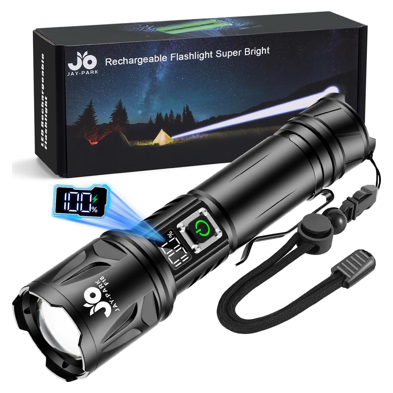 Linterna JAY-PARK F18 10000 Lúmenes Recargable IP67 5 Modos