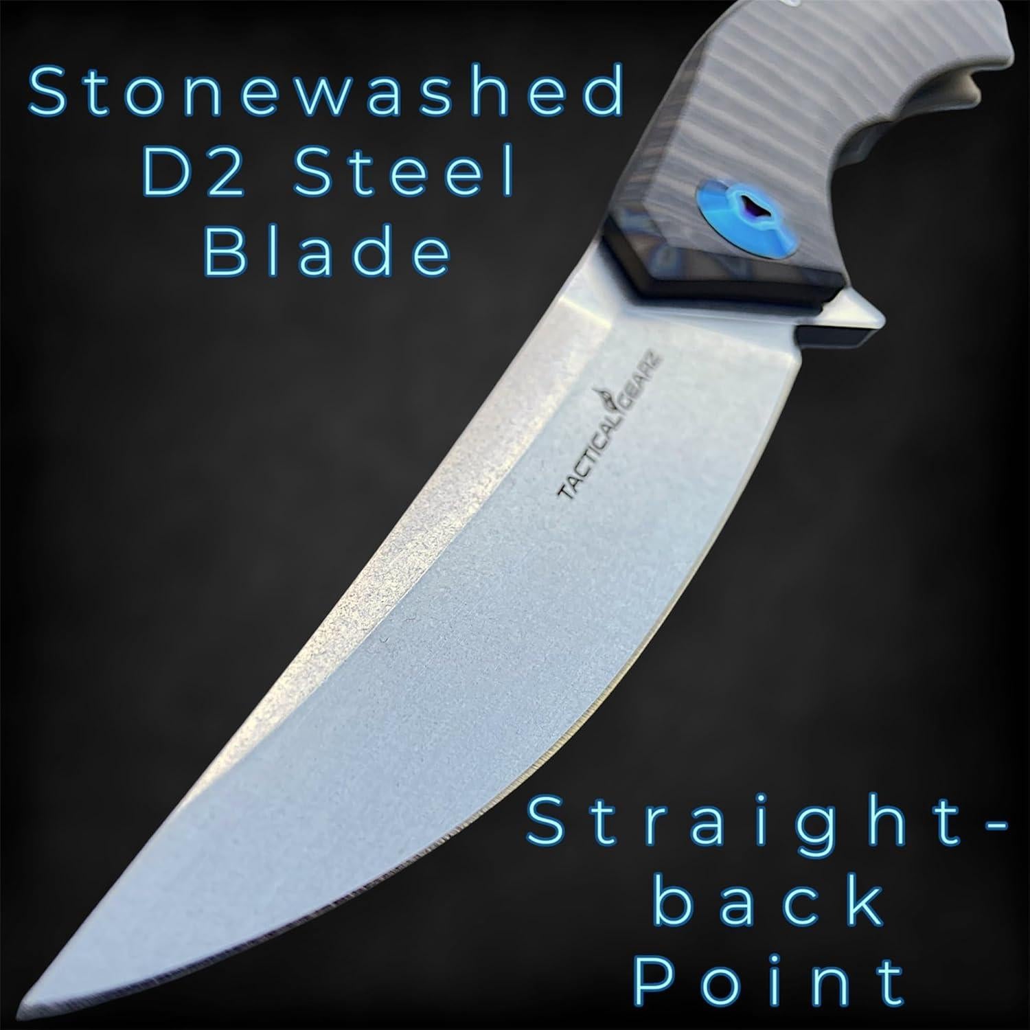 Cuchillo de bolsillo TACTICAL GEARZ de titanio TC4 y acero D2