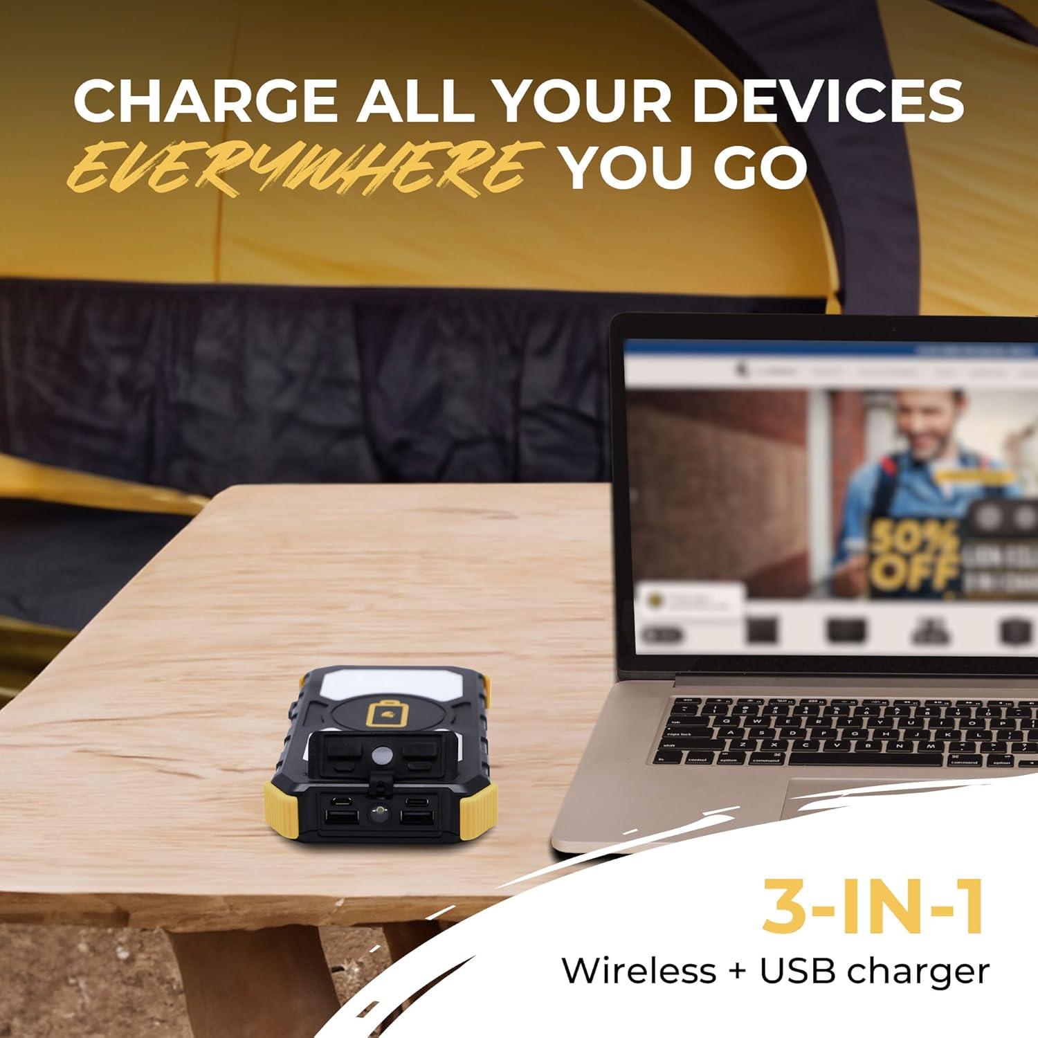 Banco de Energía Portátil Lion Energy 20,000mAh con Linterna