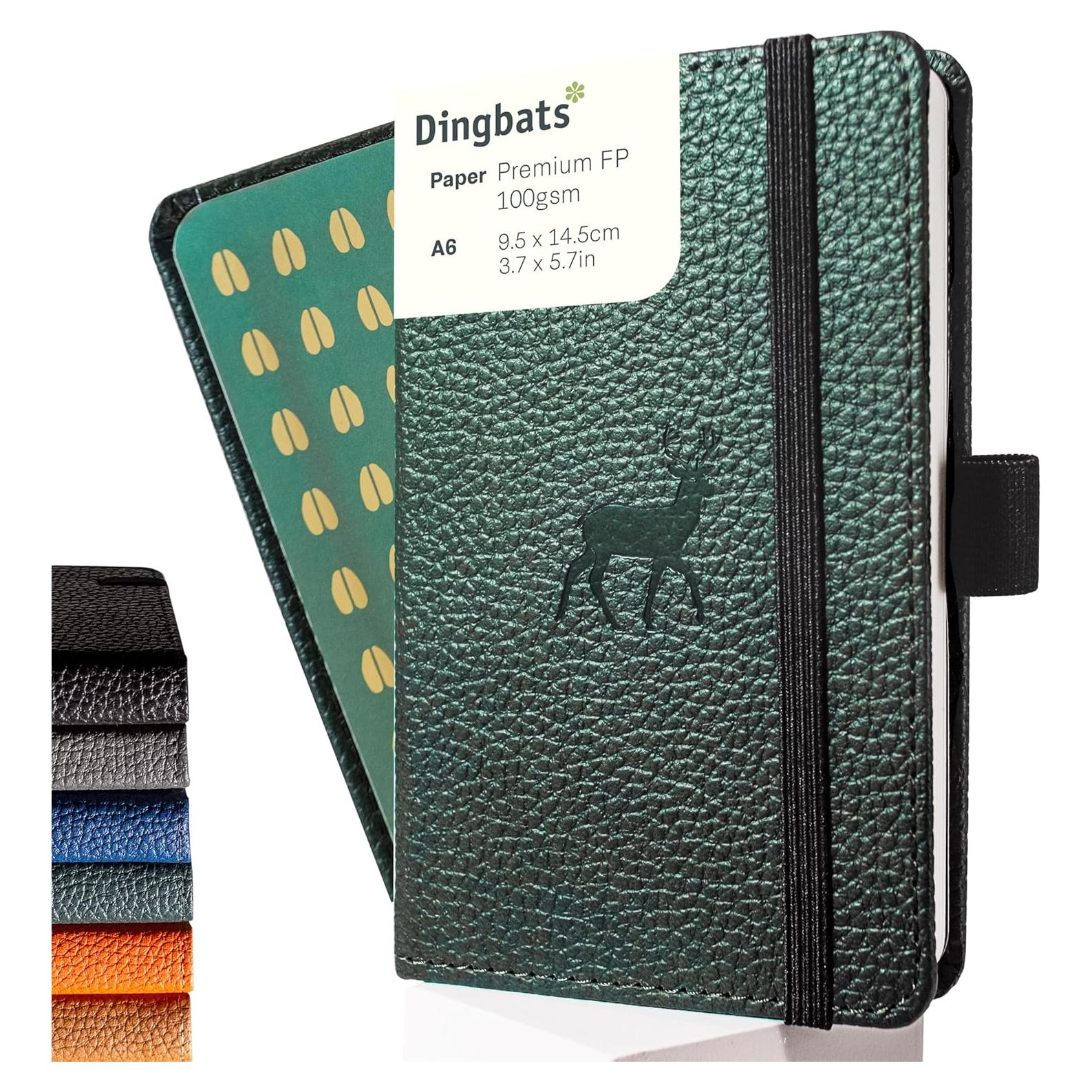 Cuaderno A6 Dingbats Notebooks Verde Ciervo Tapa Dura Liso