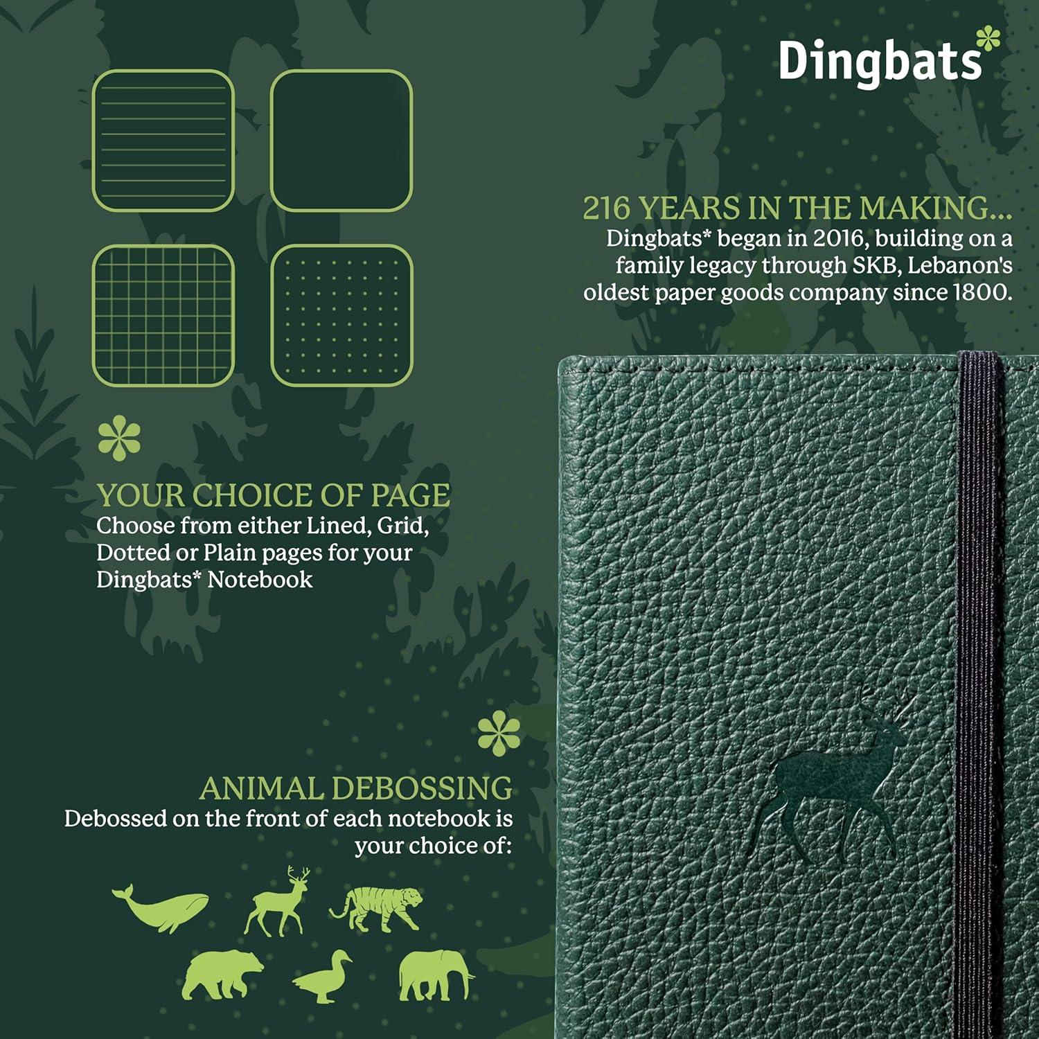 Cuaderno A6 Dingbats Notebooks Verde Ciervo Tapa Dura Liso