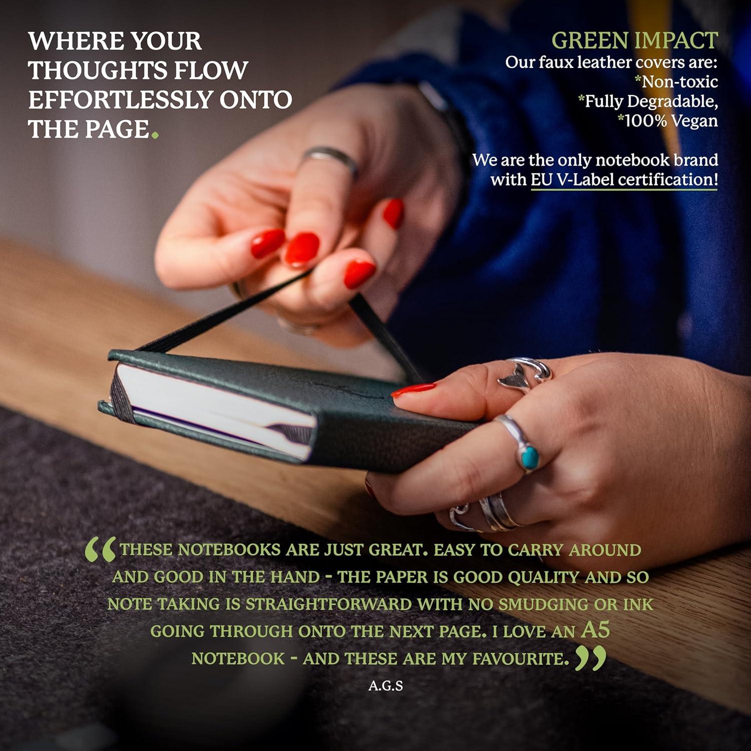 Cuaderno A6 Dingbats Notebooks Verde Ciervo Tapa Dura Liso