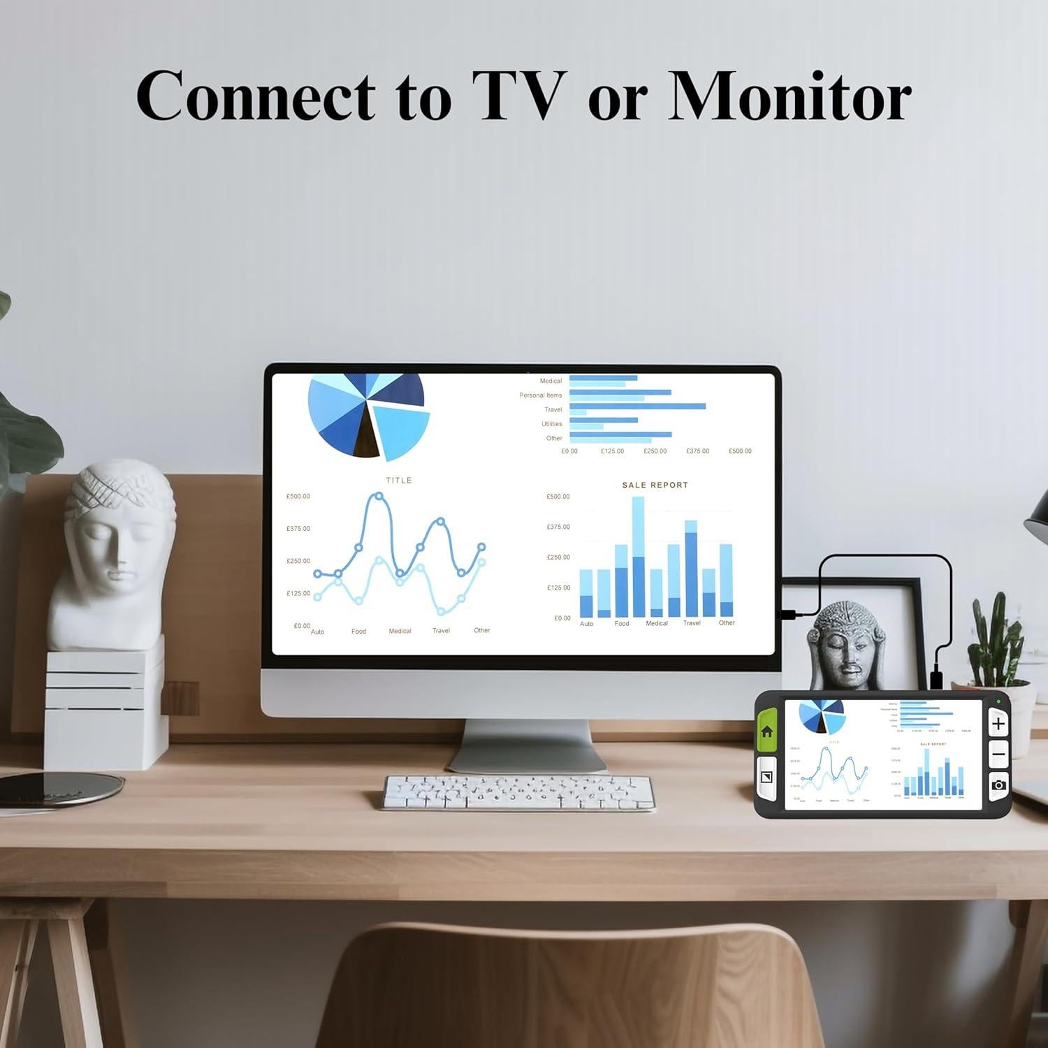 Lupa Electrónica Zoomax Luna 6 HD - 6" Pantalla, Carga Inalámbrica