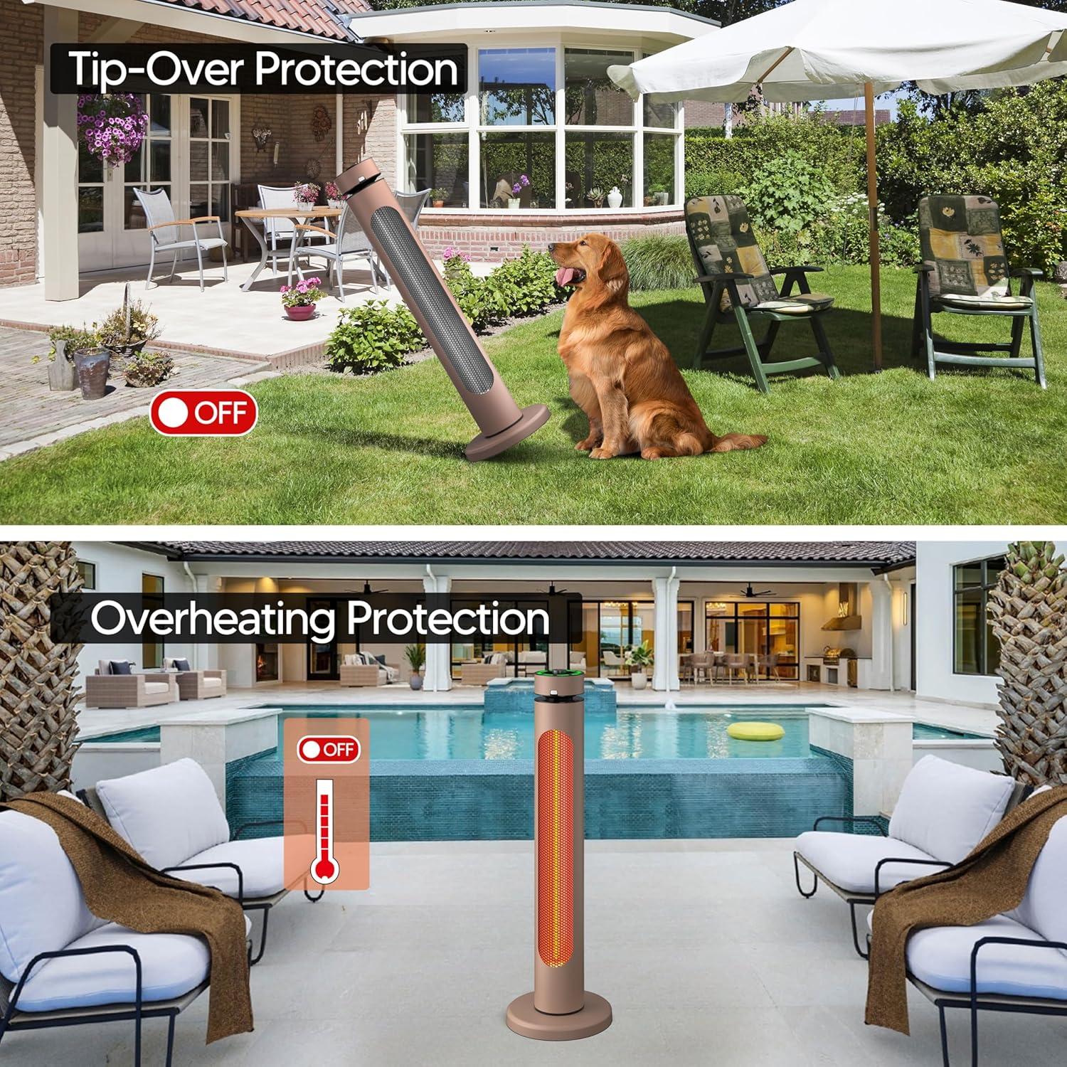 Calentador Eléctrico Infrarrojo Portátil Sundate 1500W IP65