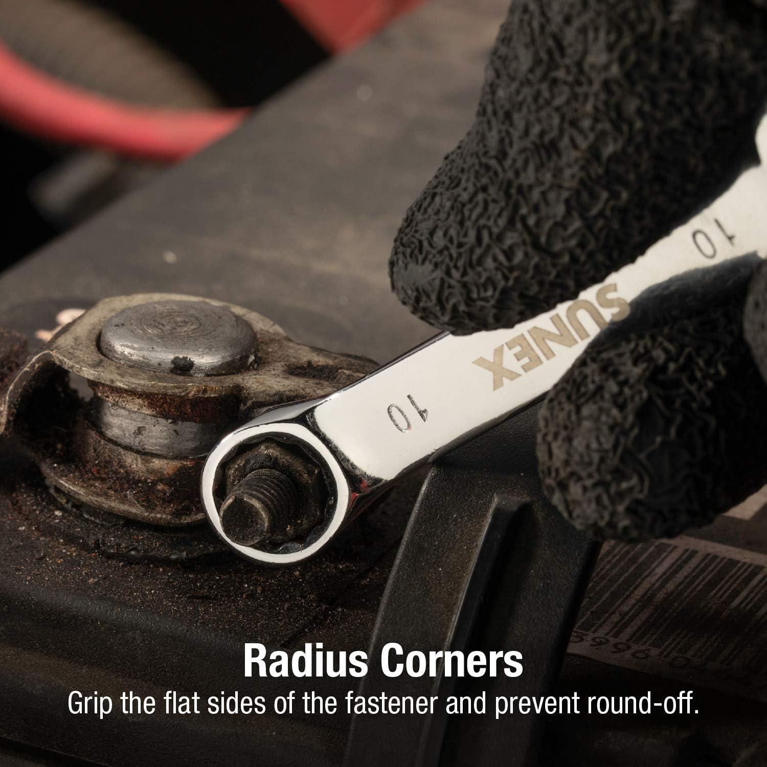 Juego de Llaves Combinadas Cortas Métricas Sunex 9930M, 10 Piezas