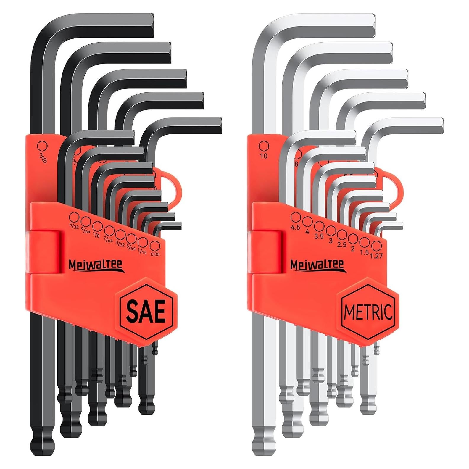 Juego de Llaves Allen Meiwaltee 26PCS Métrico y SAE 1.27-10mm