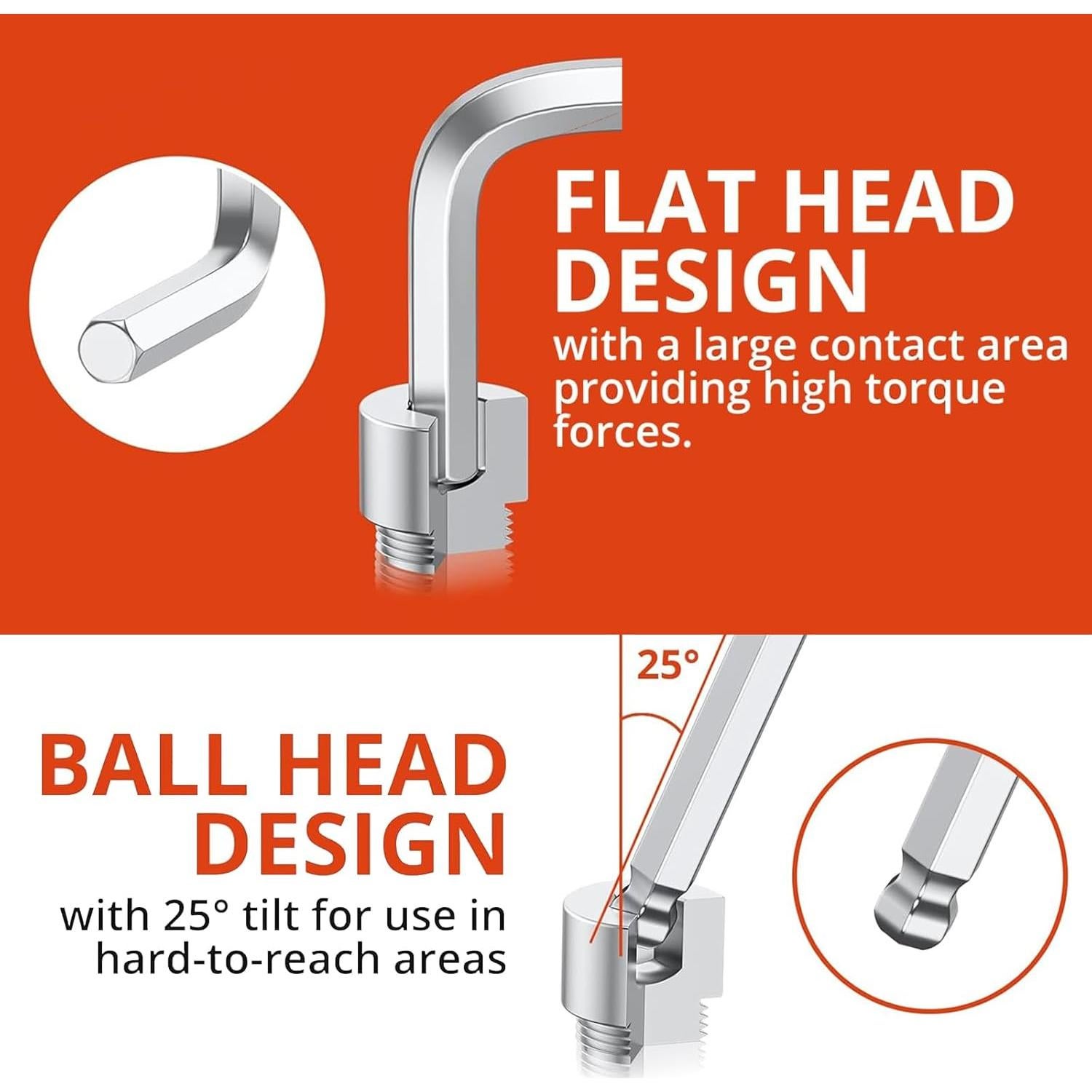 Juego de Llaves Allen Meiwaltee 26PCS Métrico y SAE 1.27-10mm