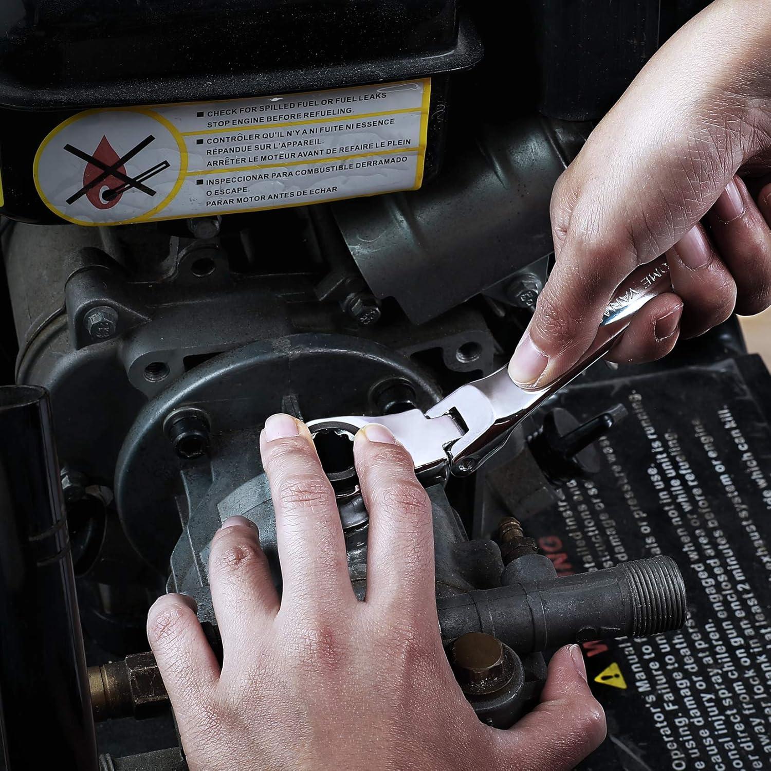 Juego de Llaves Combinadas Flexibles con Carraca DURATECH 13 Piezas